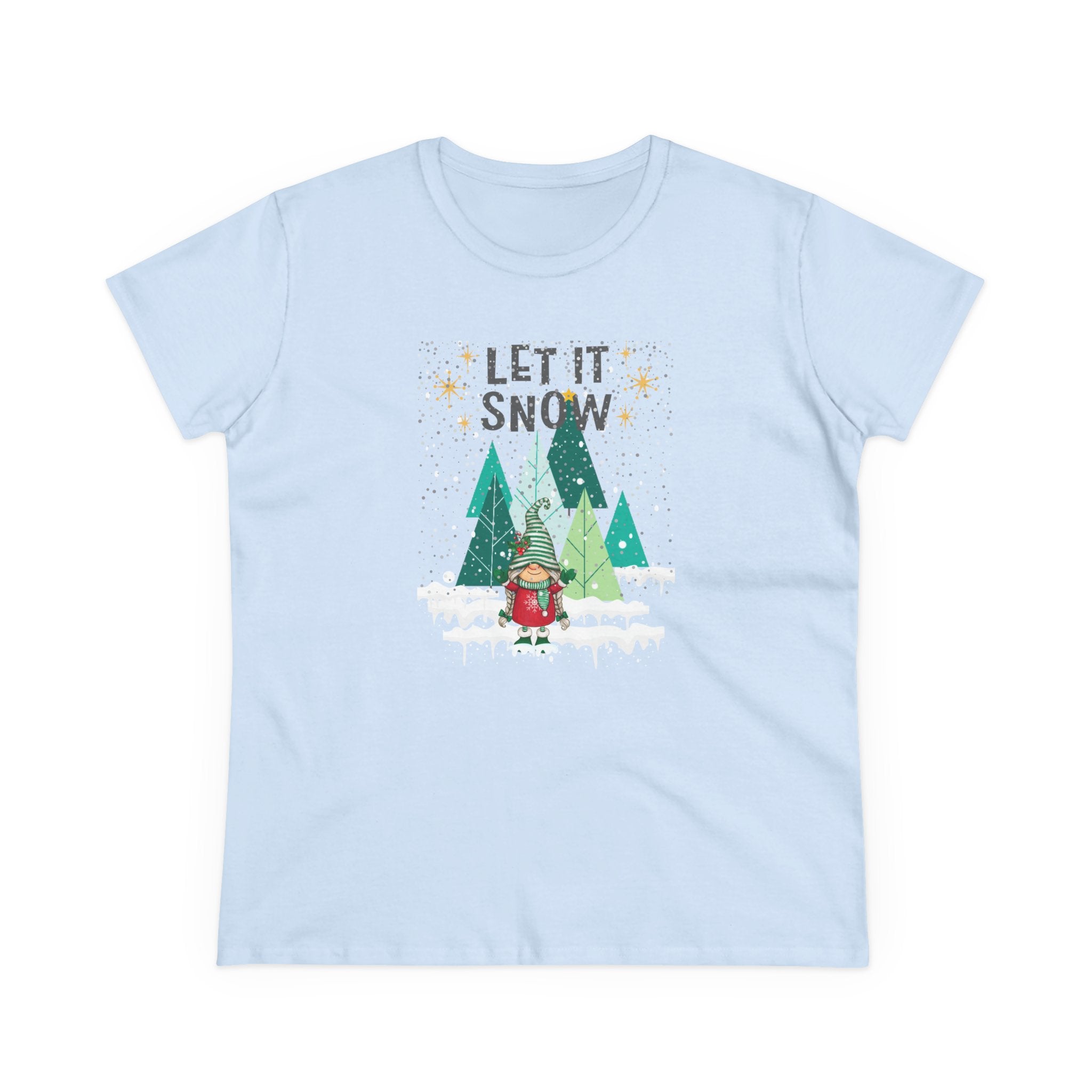 Let it Snow Gnome  - Slim Women's Midweight Cotton - Tee S-3XL