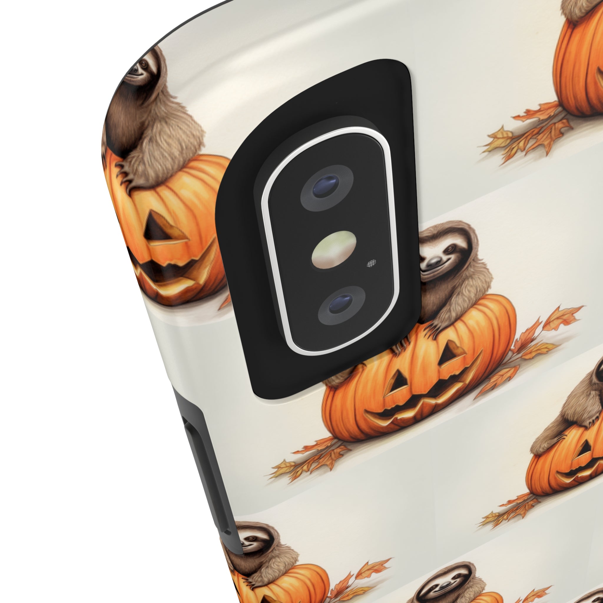 Happy Halloween Sloth on Pumpkin - Tough iPhone Cases -21 Sizes