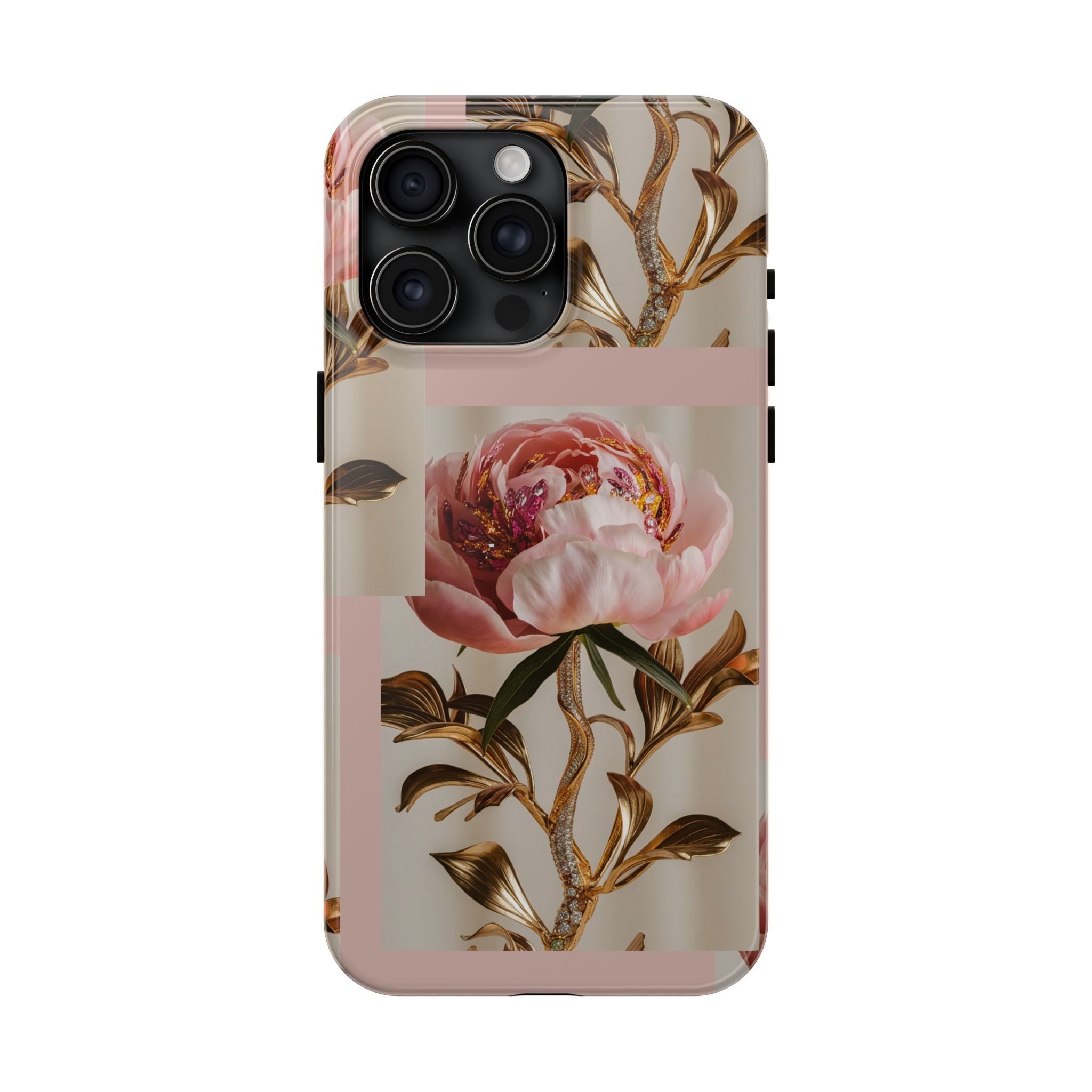 Sparkling Pink Peony - Tough Case for iPhone 14, 15, 16