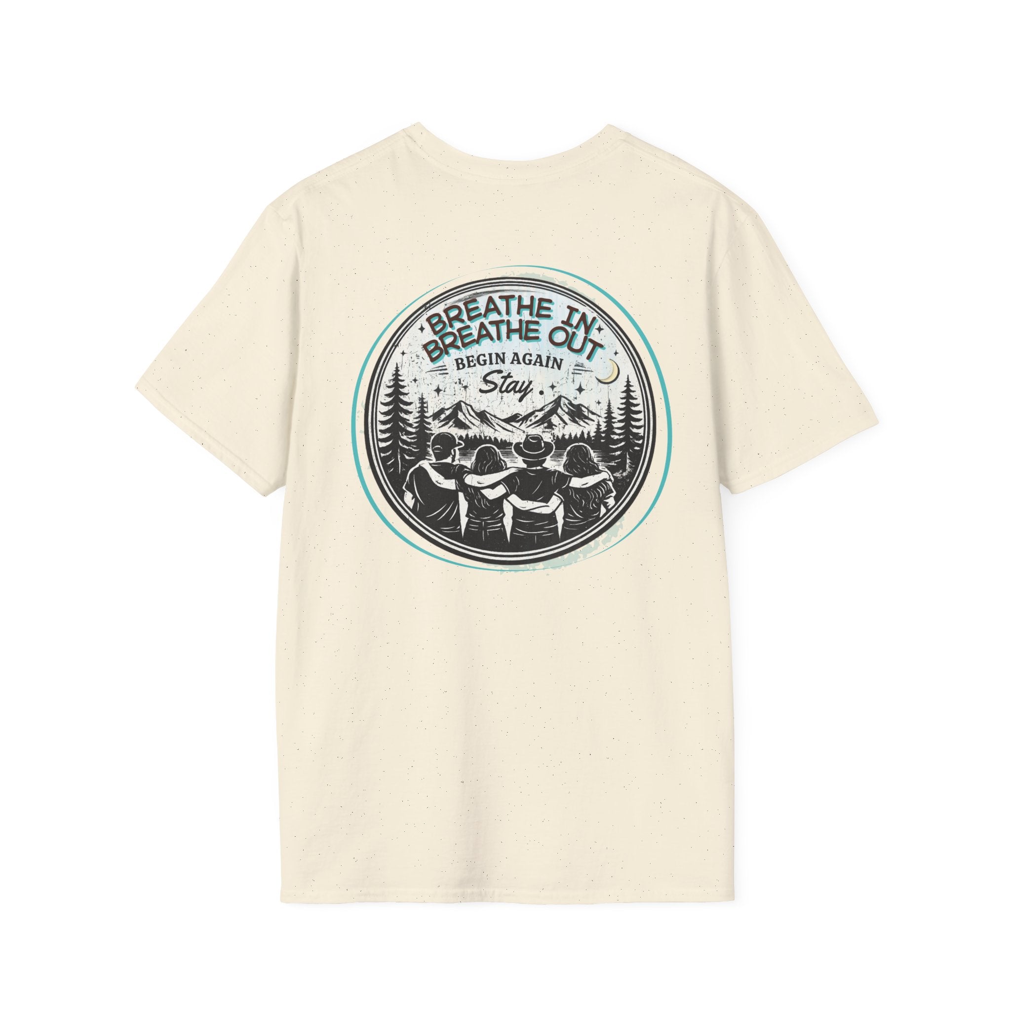 Breathe In, Breathe Out - Men's Unisex Sized Crew Graphic T-Shirt