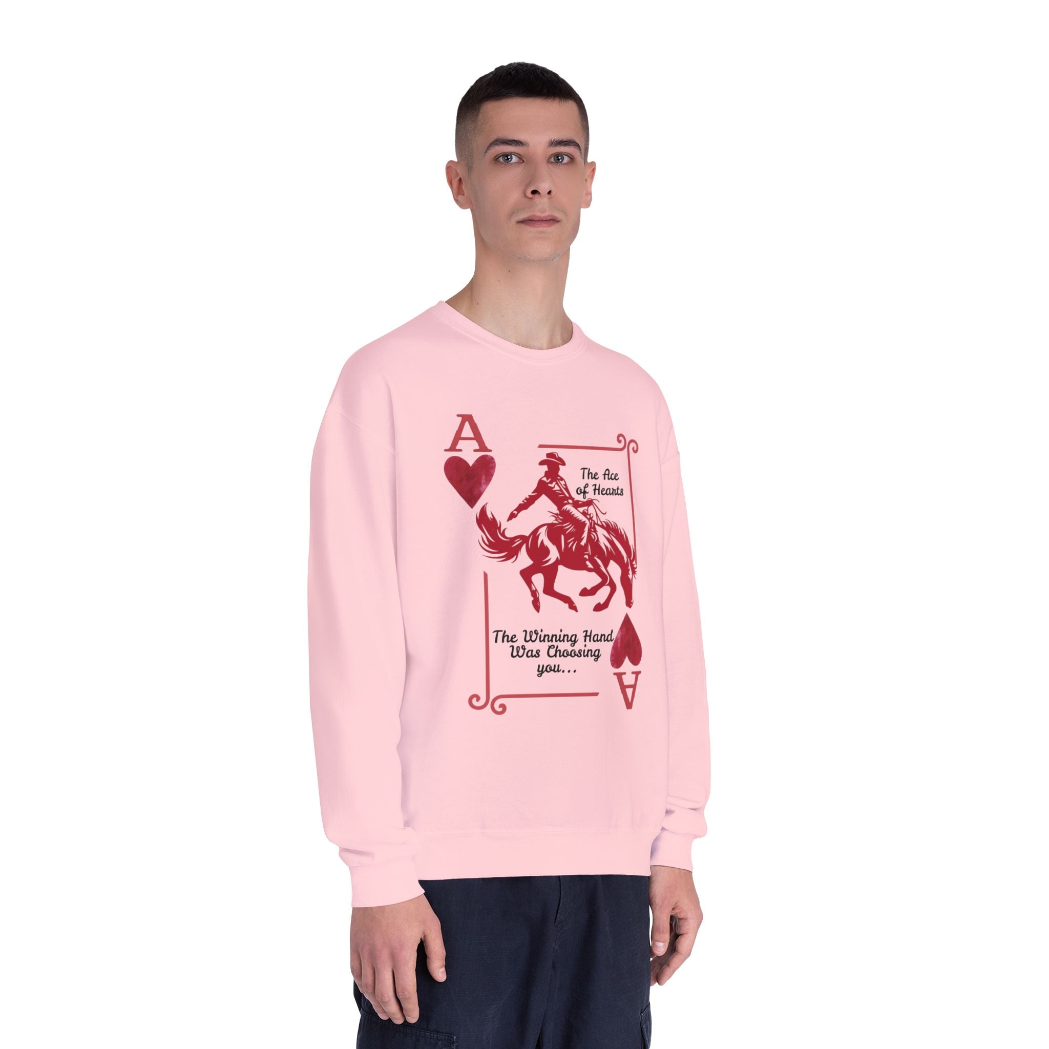 Ace of Hearts Western Crewneck Sweatshirt — S-3XL