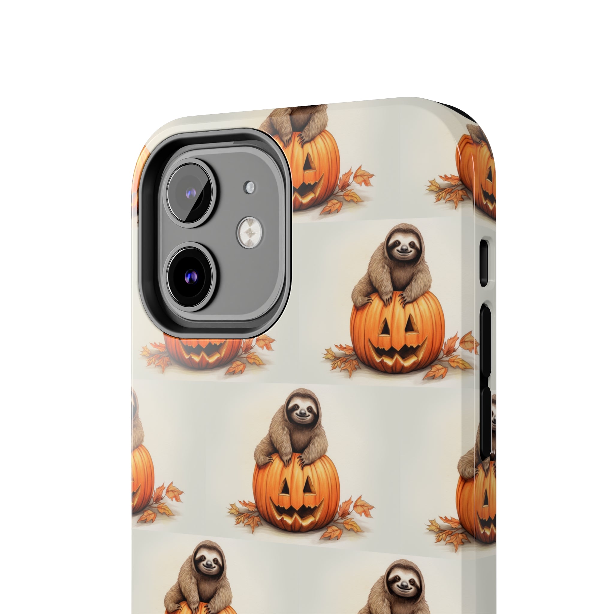 Happy Halloween Sloth on Pumpkin - Tough iPhone Cases -21 Sizes