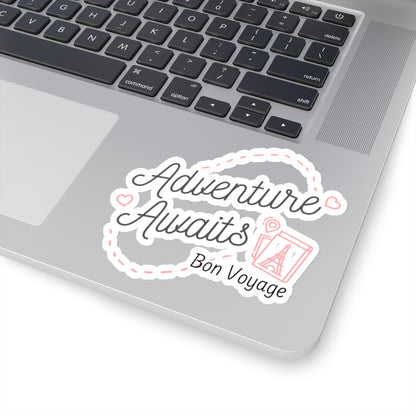 Adventure Awaits Bon Voyage Paris France Kiss-Cut Stickers