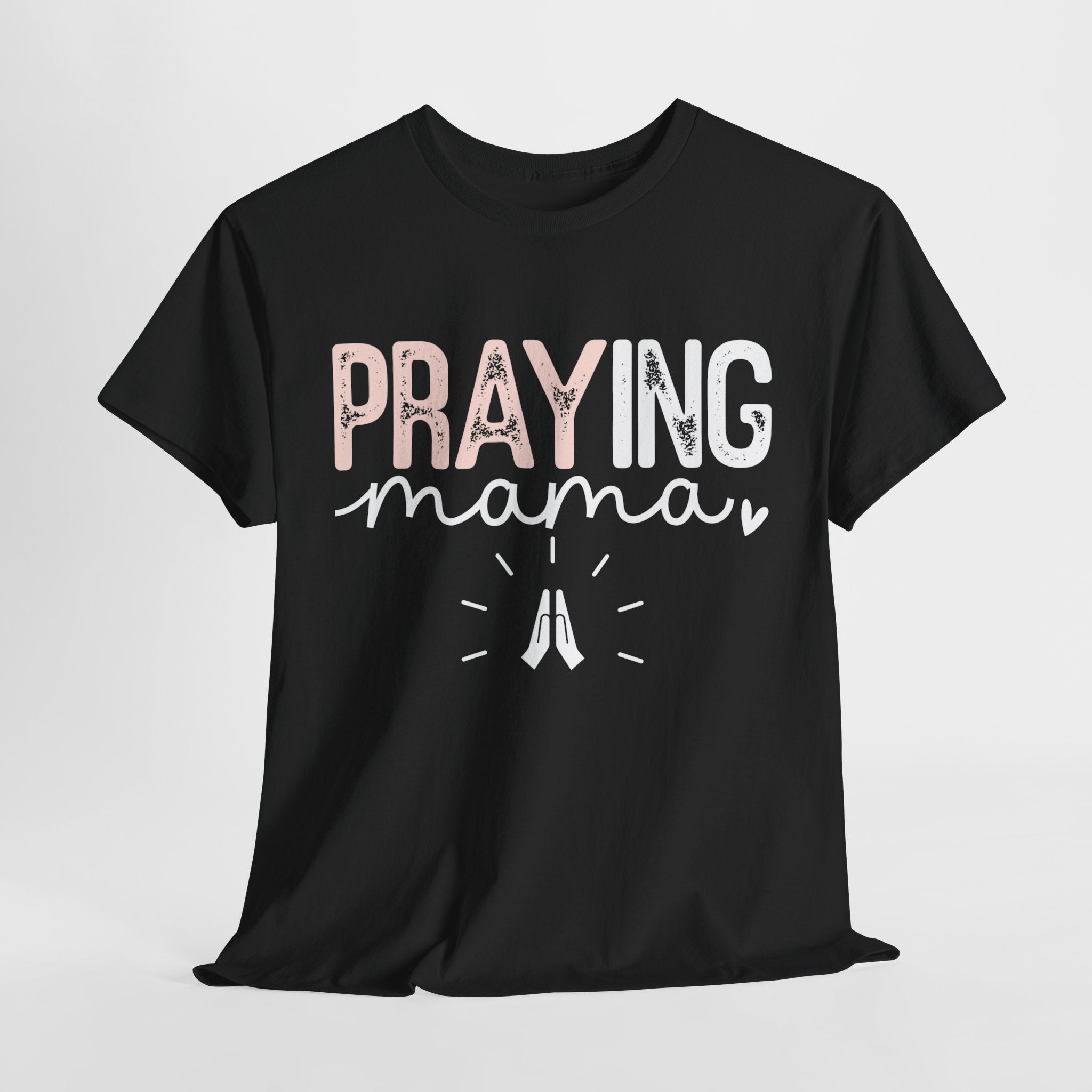 Praying Mama White Pink Unisex Heavy Cotton Tee - Spruced Roost