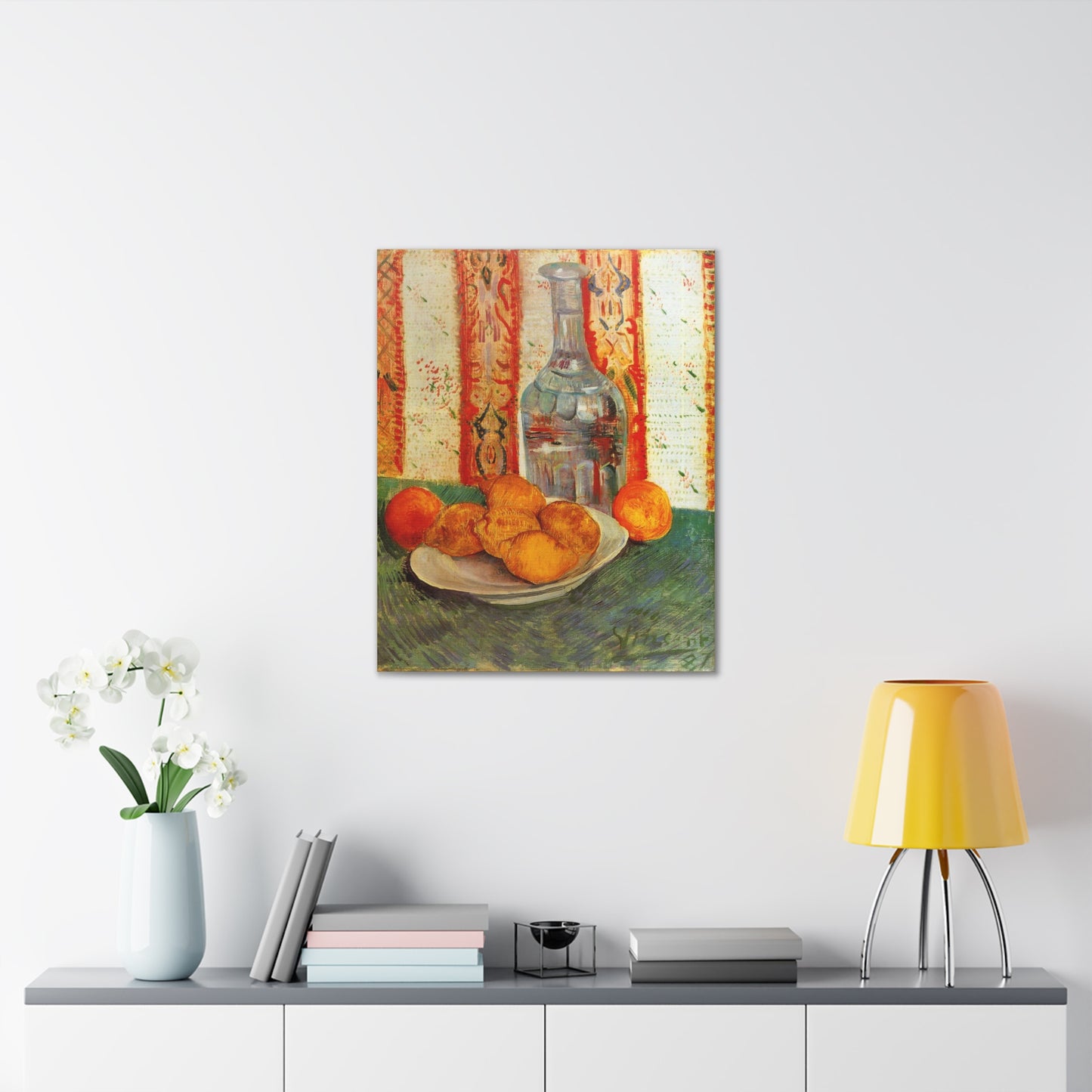 Still Life with Decanter and Lemons on a Plate - Vincent van Gogh - Canvas Gallery Wraps