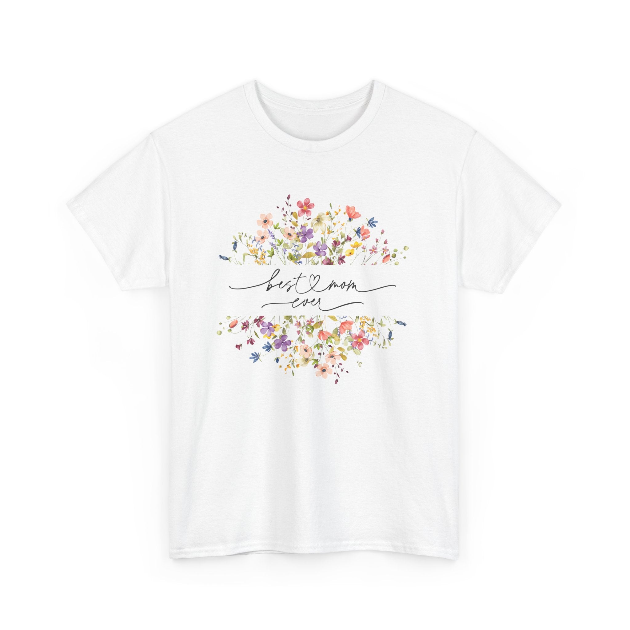 Best Mom Floral Unisex Heavy Cotton Tee