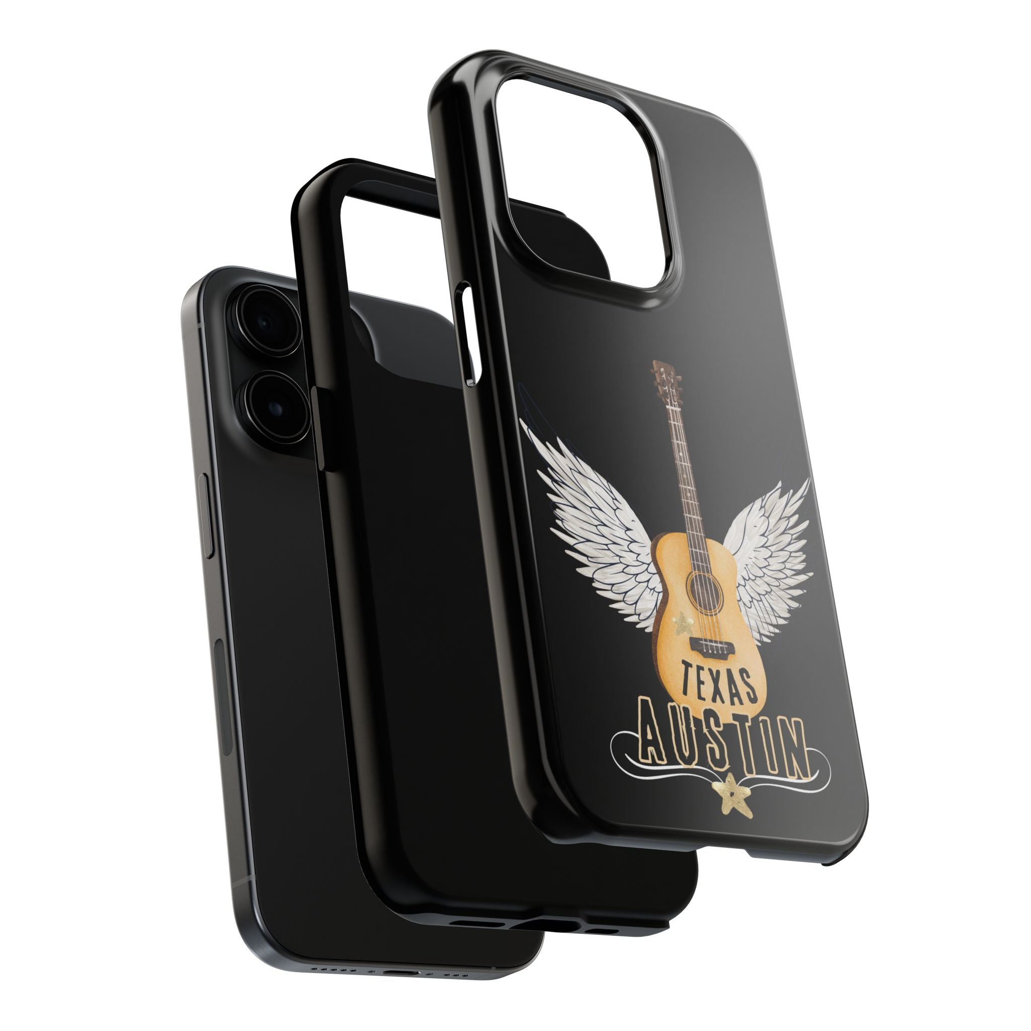 Austin, Texas Wings Guitar Tough Phone Case – iPhone 14, 15, 16