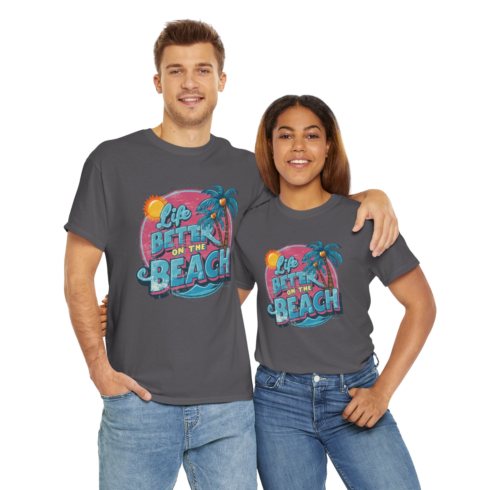 Life is Better at the Beach - Unisex Heavy Cotton Tee - Spruced Roost