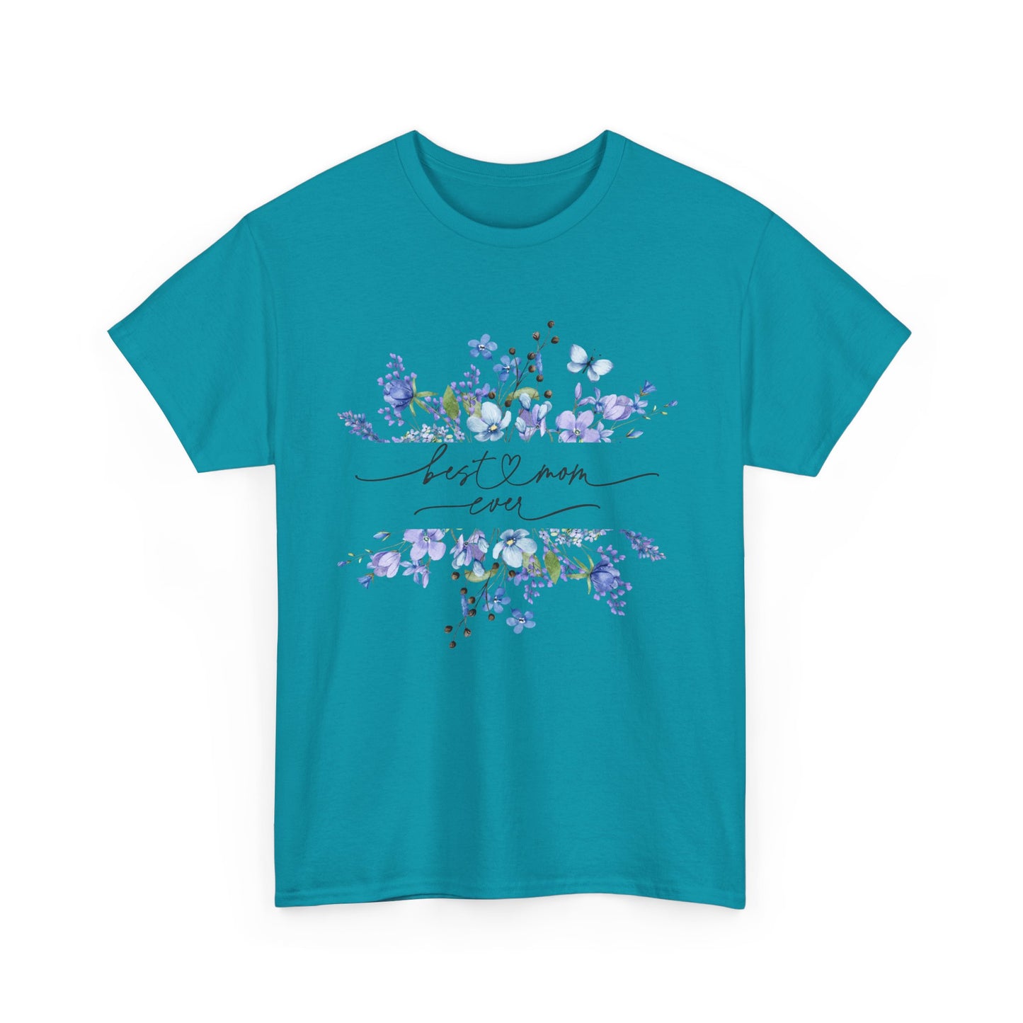 Blue floral Mama Colorful Unisex Heavy Cotton Tee