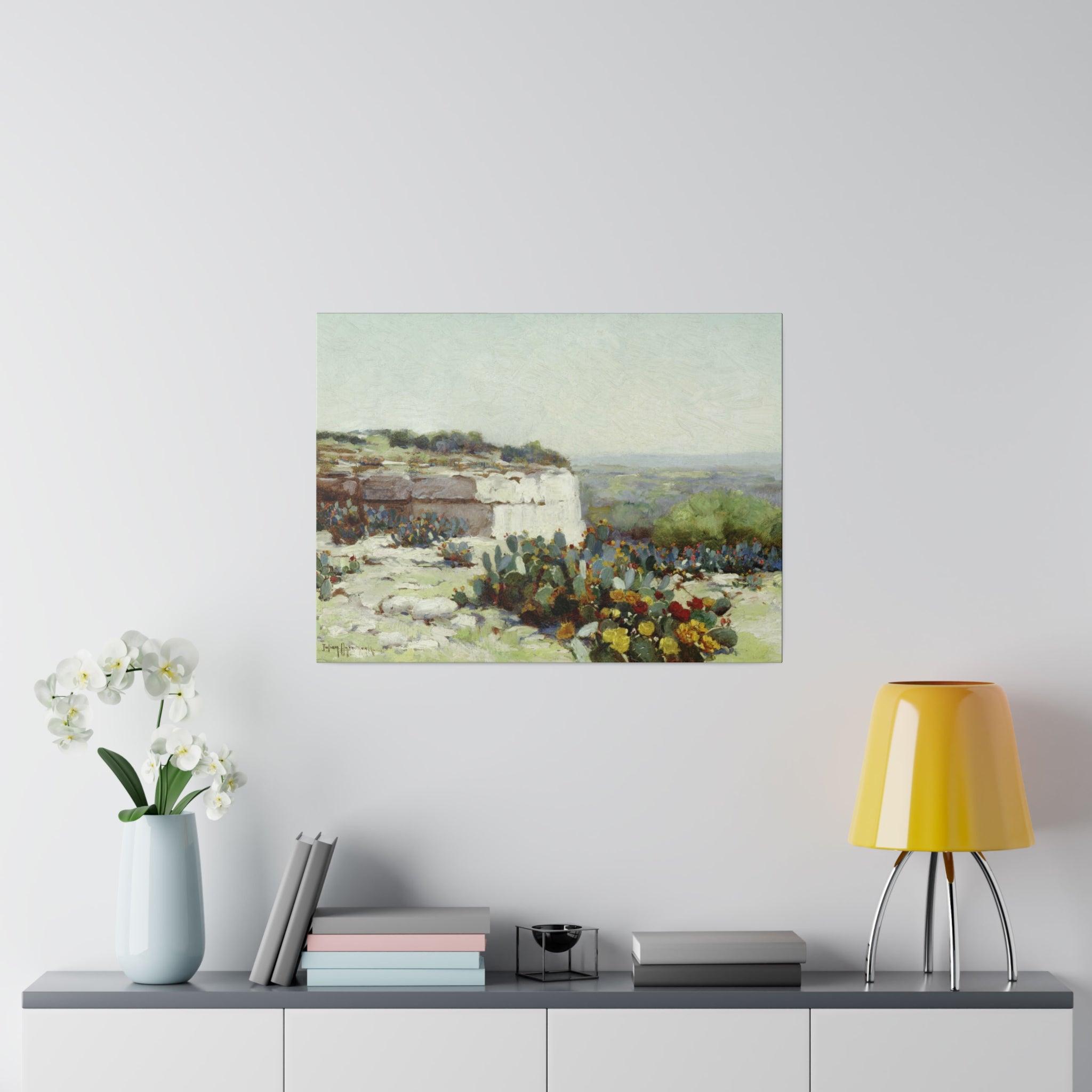 Prickly Pear in Blossom - Julian Onderdonk - Matte Canvas Print, Stretched, 0.75" - Spruced Roost