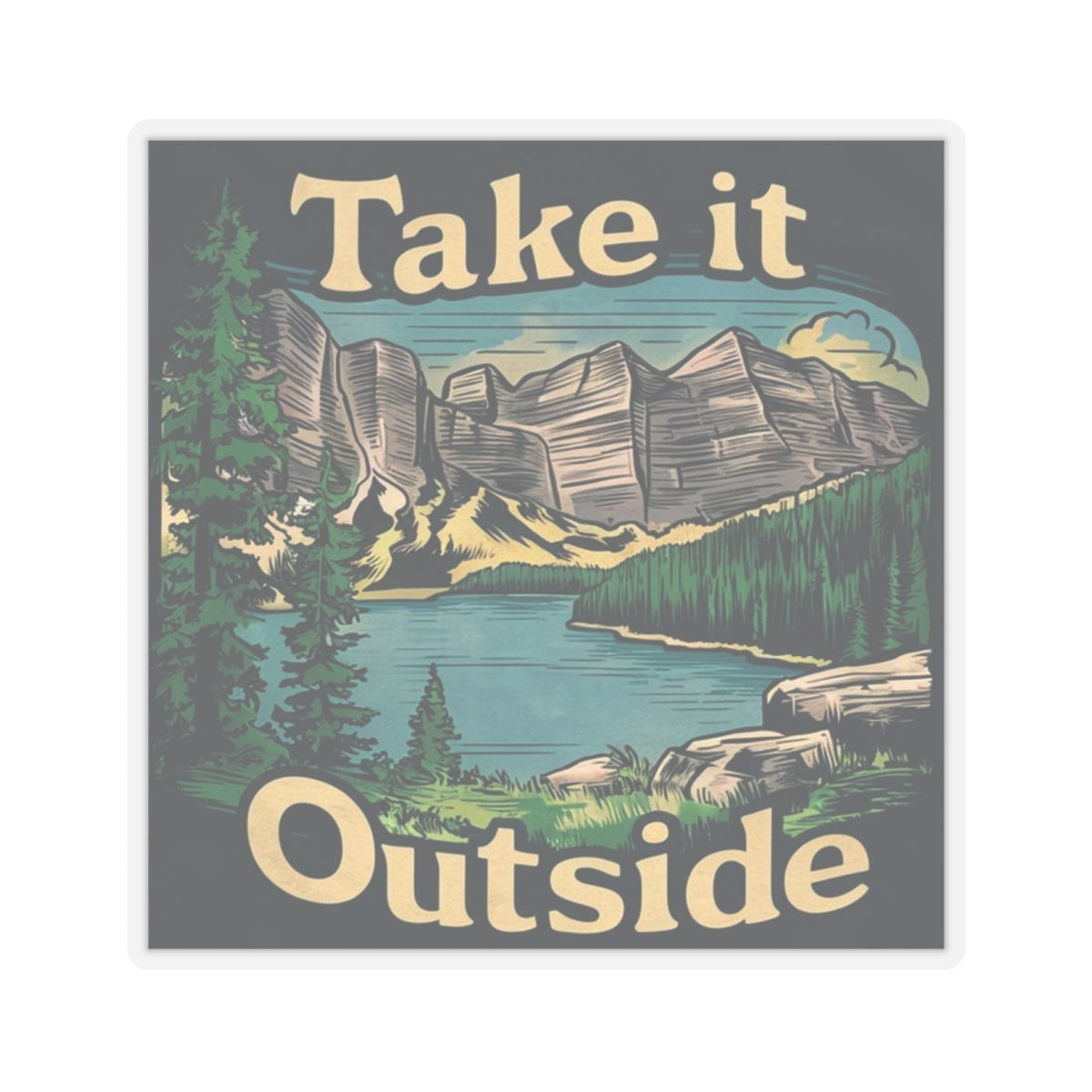 Take It Outside Outdoorsy Kiss-Cut Stickers