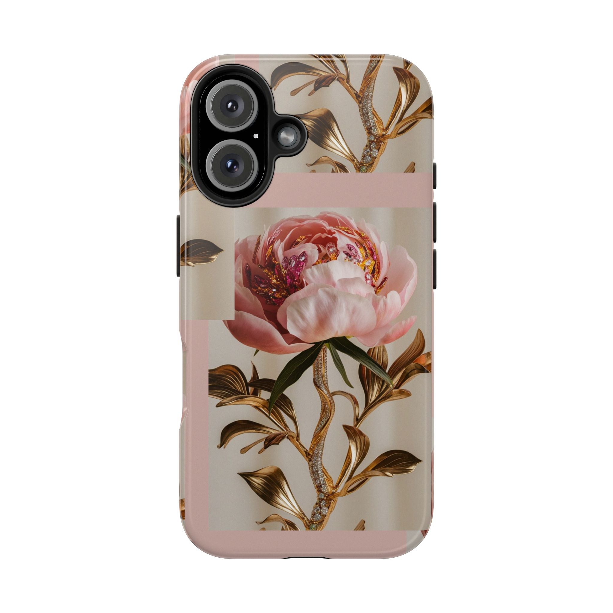 Sparkling Pink Peony - Tough Case for iPhone 14, 15, 16