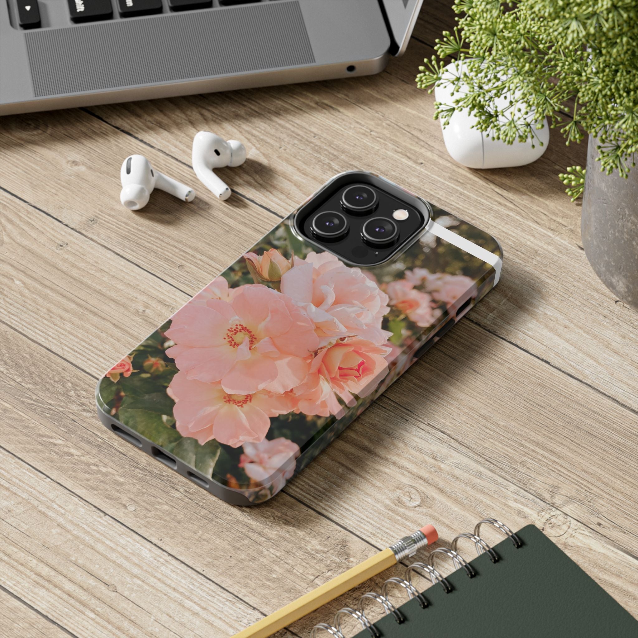 Blush Hollyhocks - Tough Case for iPhone 14, 15, 16