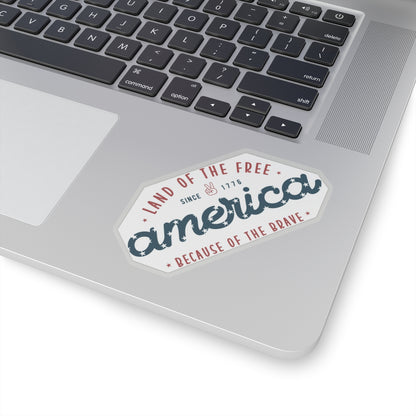 America Land of the Free Home of the Brave Kiss-Cut Stickers