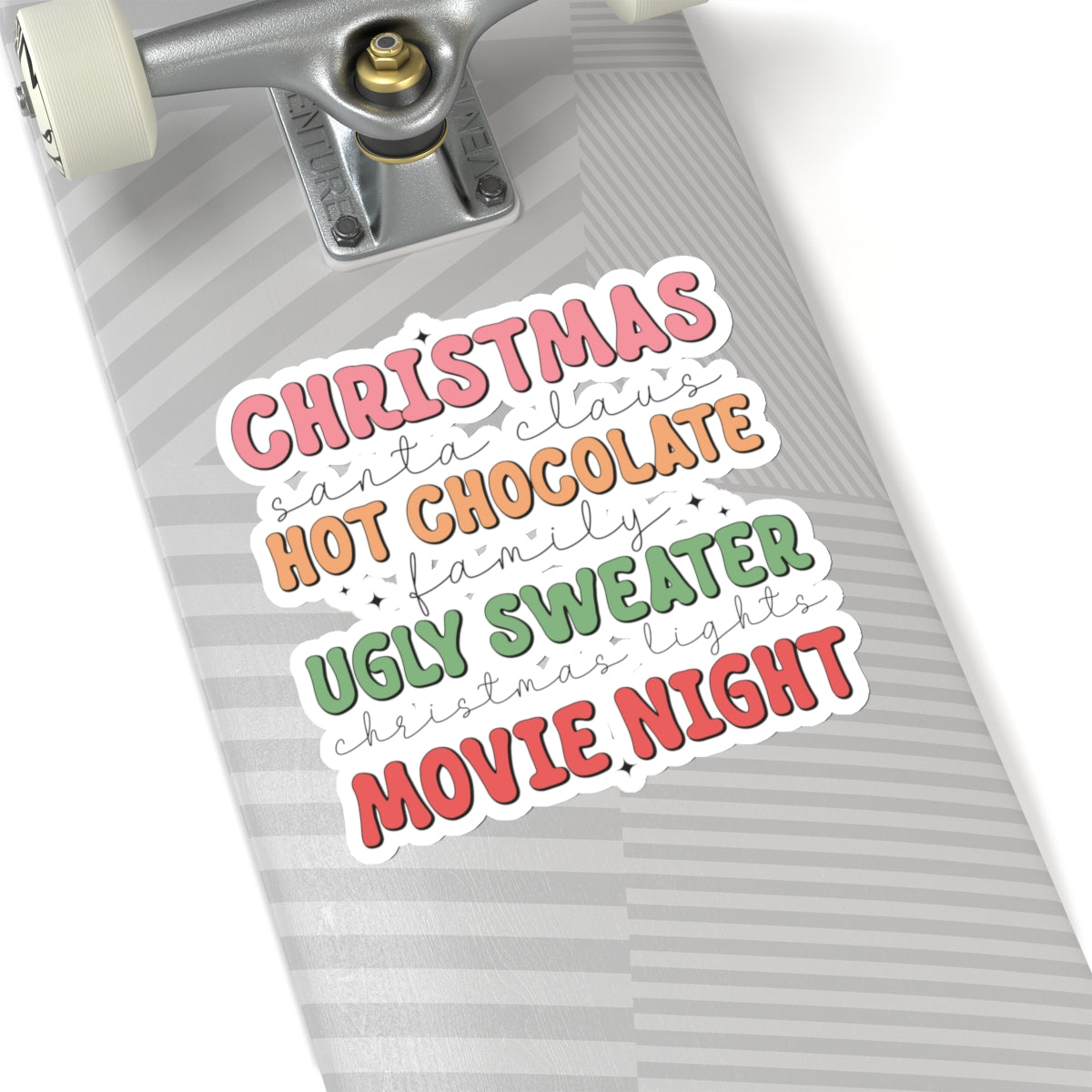 Christmas, Hot chocolate, Sweaters and Movie Night Kiss-Cut Stickers