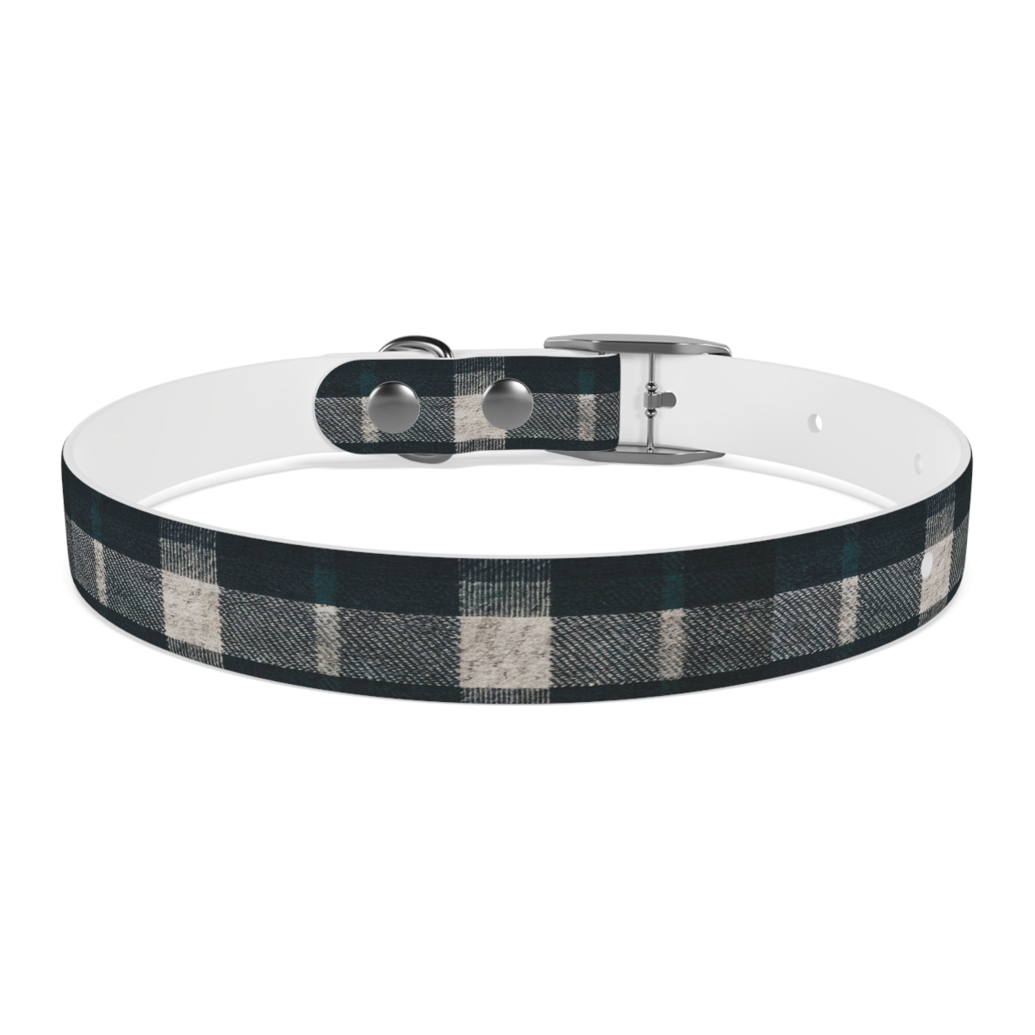 Midnight Blue Plaid Dog Collar