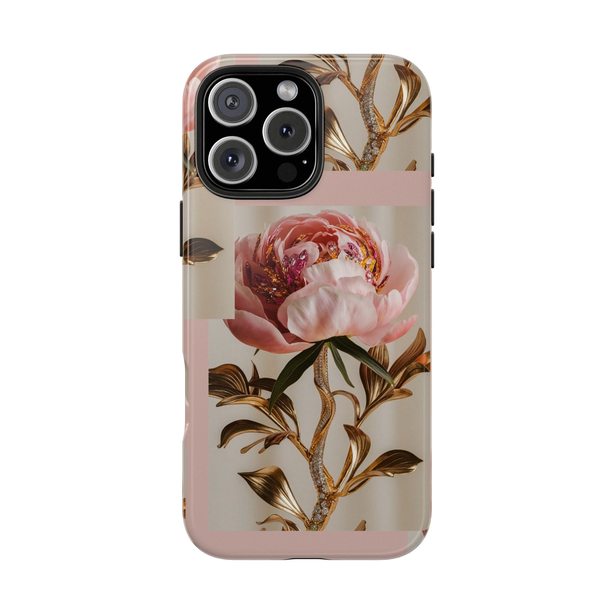 Sparkling Pink Peony - Tough Case for iPhone 14, 15, 16