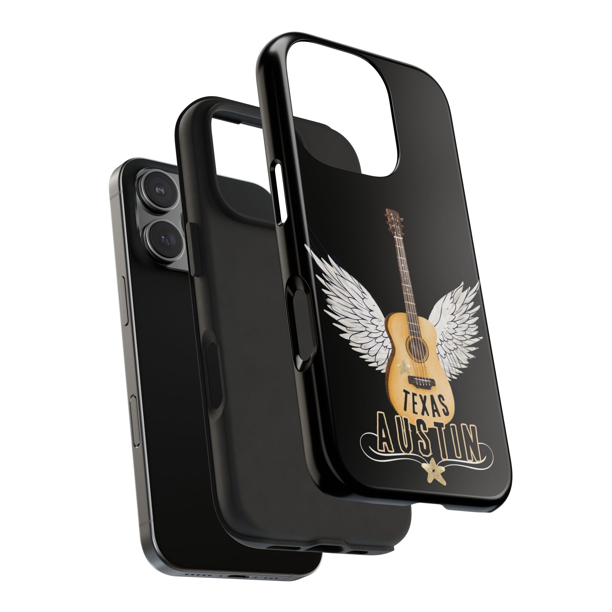 Austin, Texas Wings Guitar Tough Phone Case – iPhone 14, 15, 16