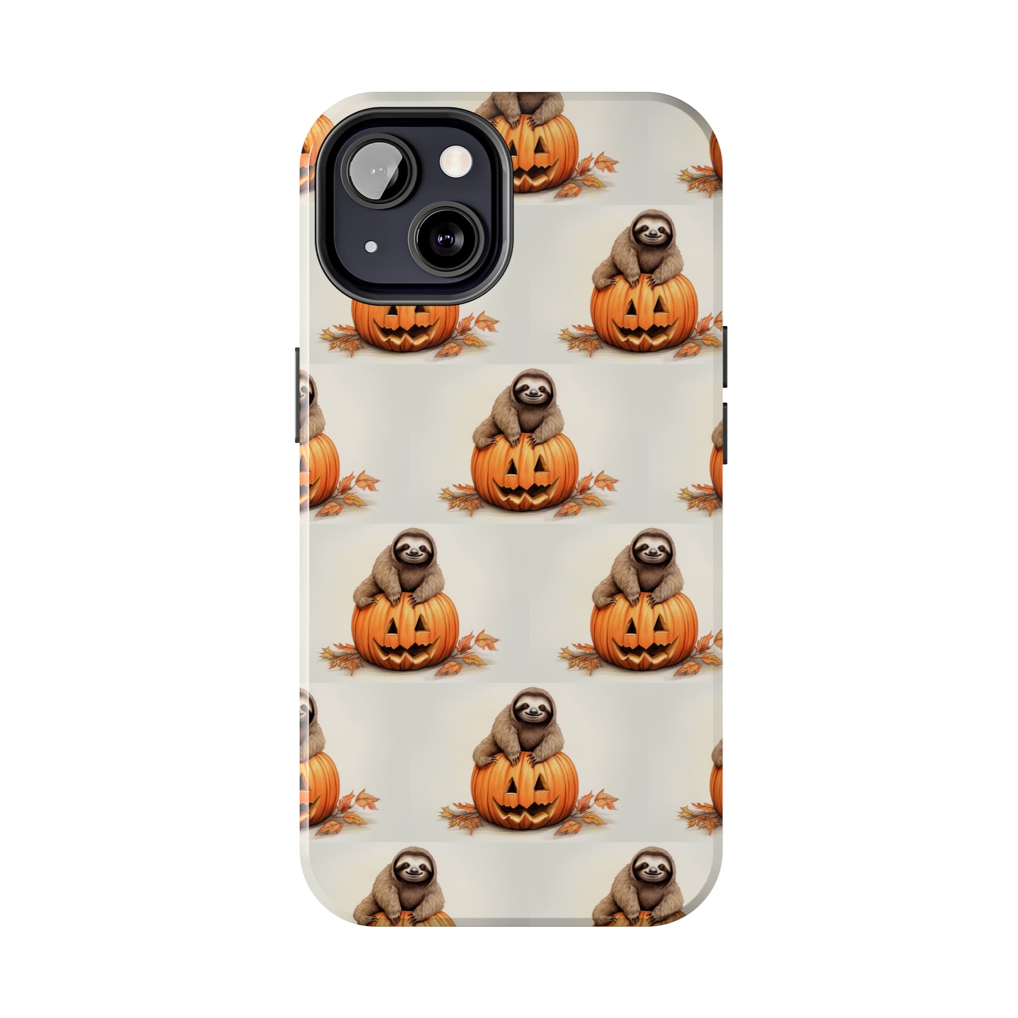 Happy Halloween Sloth on Pumpkin - Tough iPhone Cases -21 Sizes