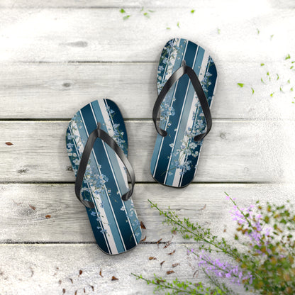 Forget me Not Striped Flip Flops