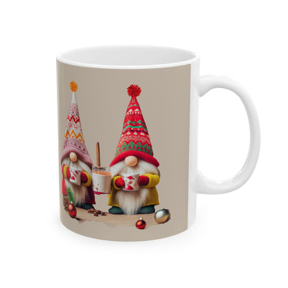 Two Christmas Gnomes Ceramic Mug 11oz