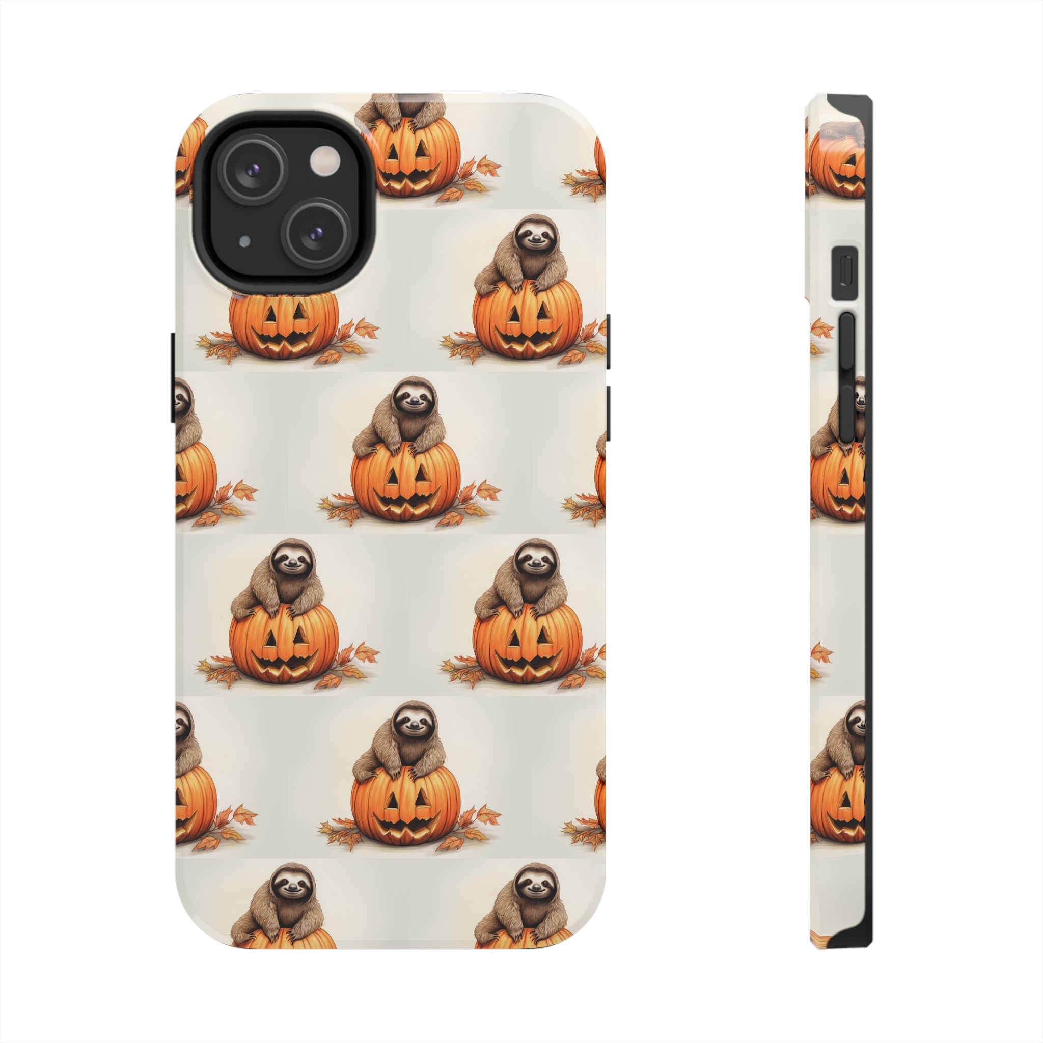 Happy Halloween Sloth on Pumpkin - Tough iPhone Cases -21 Sizes