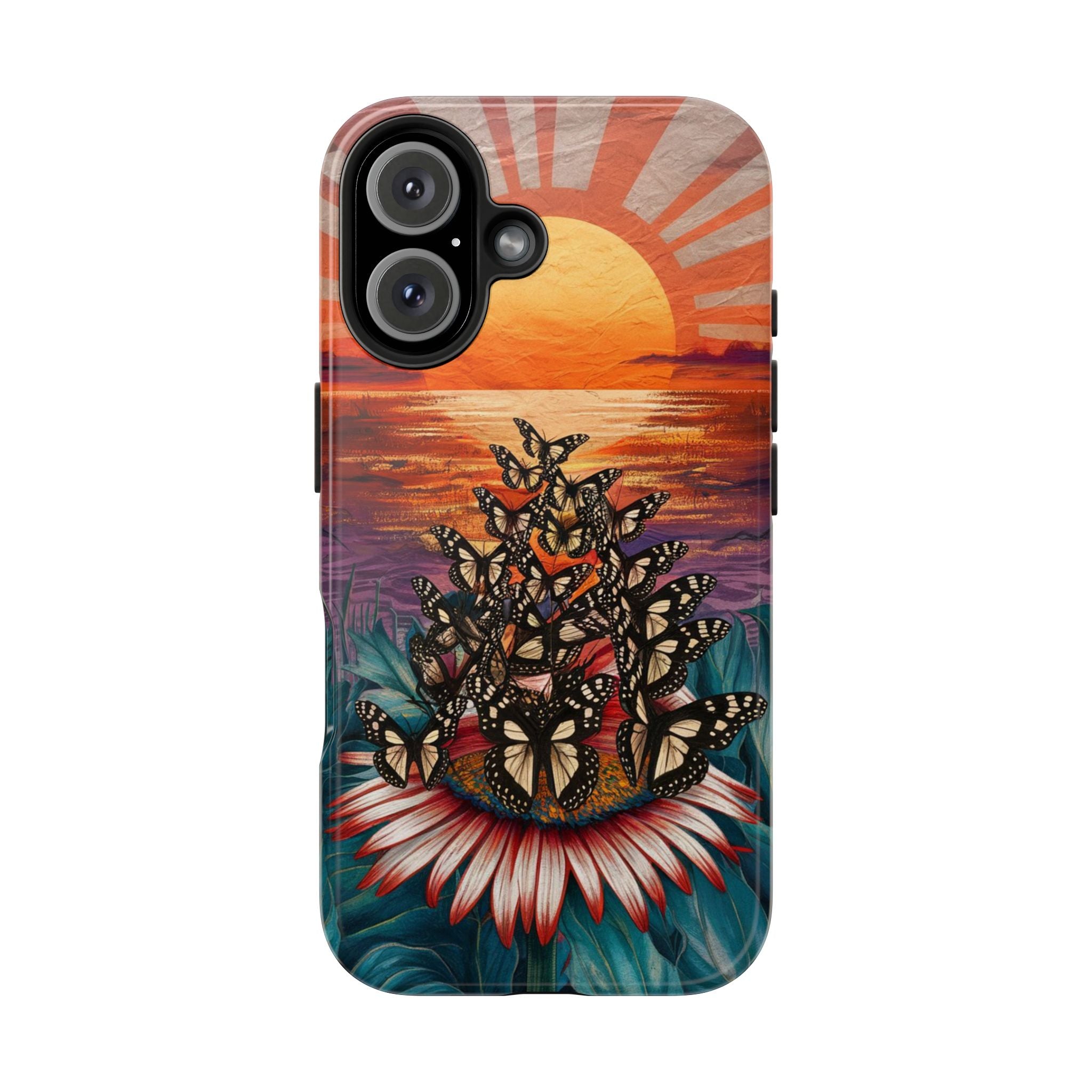 Sunset Butterflies - Tough Case for iPhone 14, 15, 16 - Spruced Roost