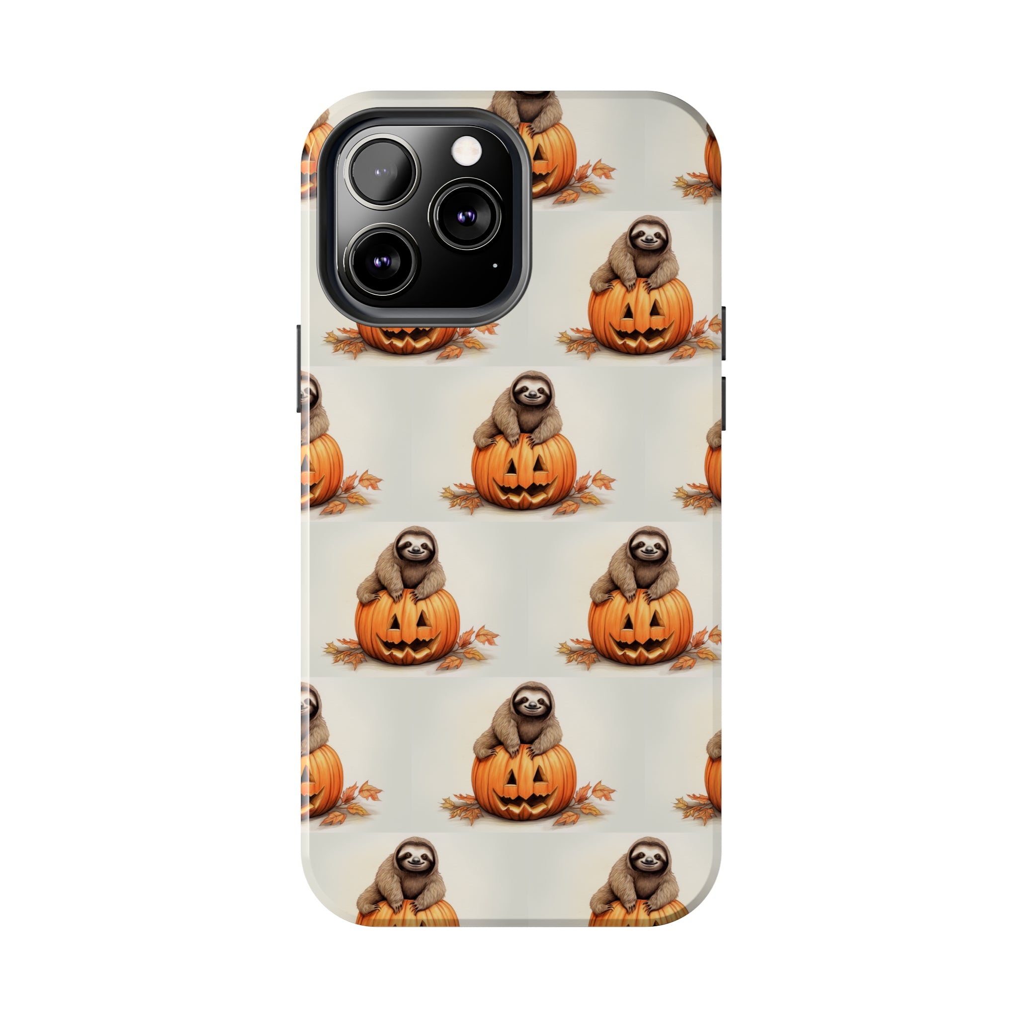 Happy Halloween Sloth on Pumpkin - Tough iPhone Cases -21 Sizes