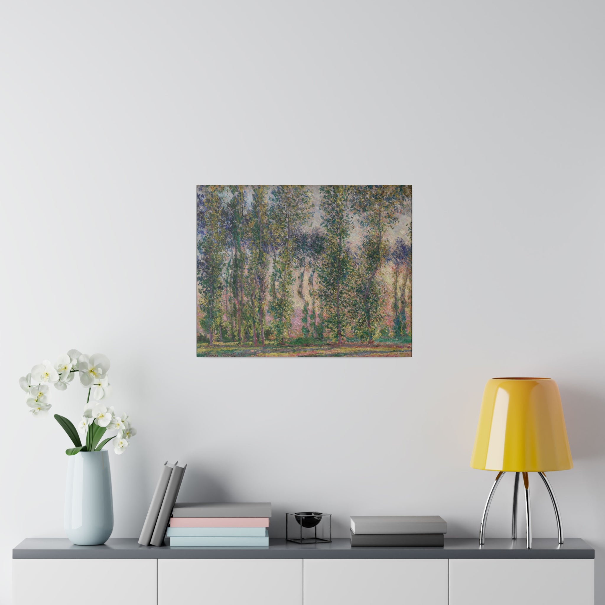 Poplars at Giverny 1887 Claude Monet - Matte Canvas, Stretched, 0.75" - Spruced Roost