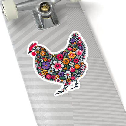 Floral Chicken Kiss-Cut Stickers