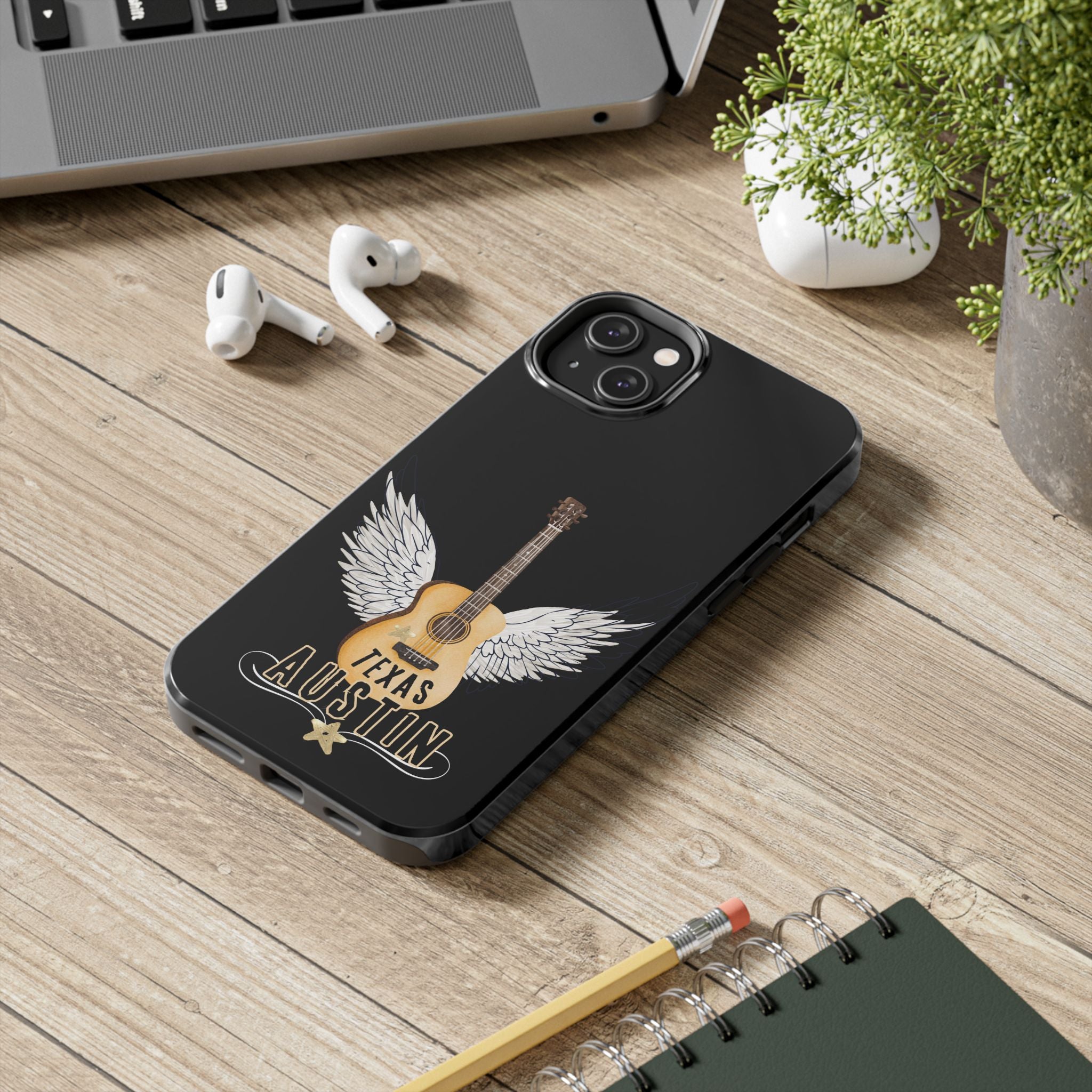 Austin, Texas Wings Guitar Tough Phone Case – iPhone 14, 15, 16