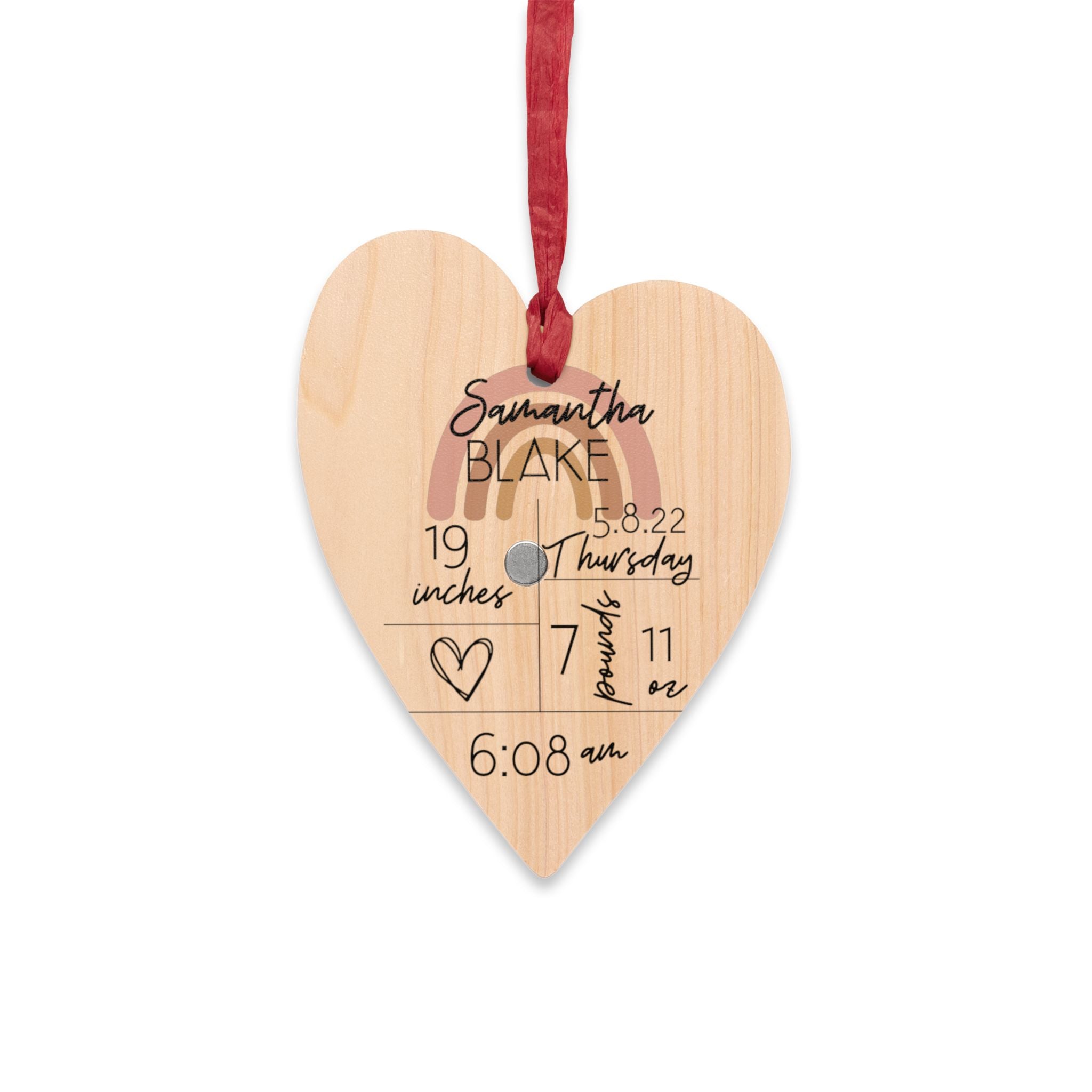 New Baby Announcement Wooden Ornaments