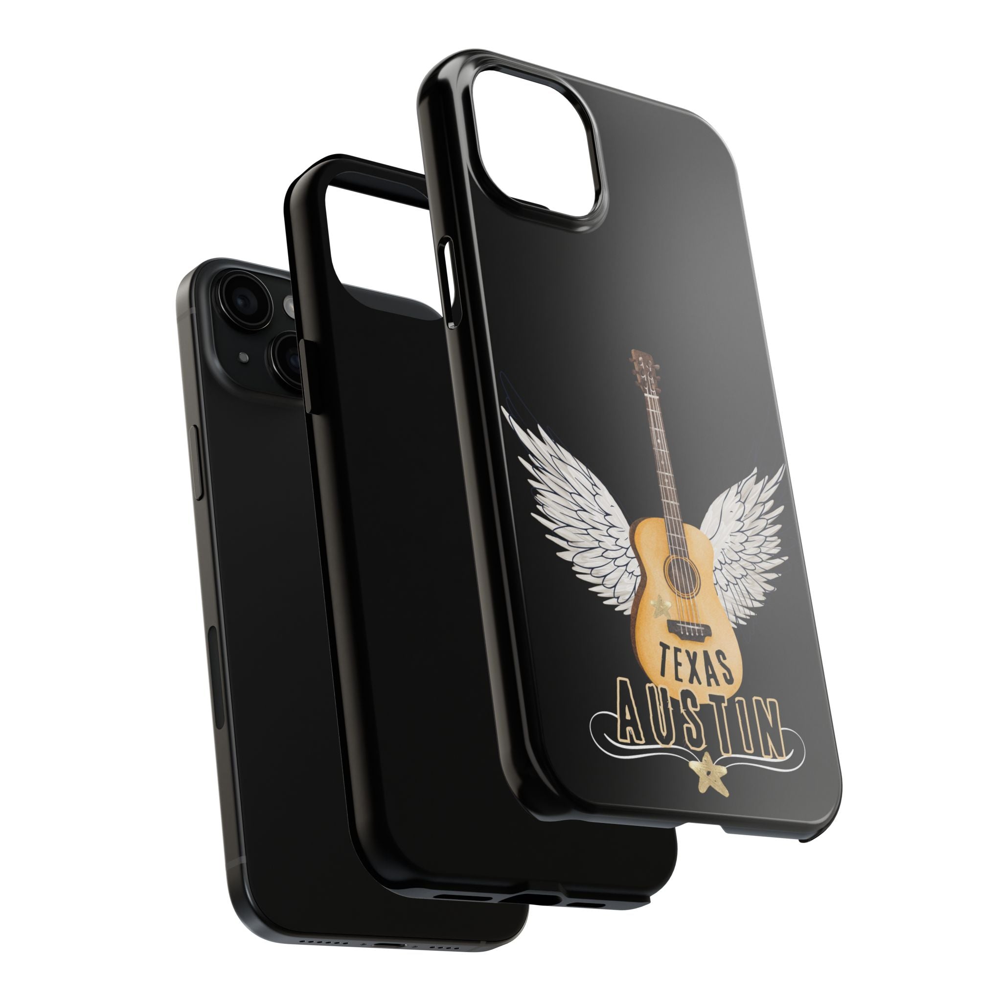 Austin, Texas Wings Guitar Tough Phone Case – iPhone 14, 15, 16