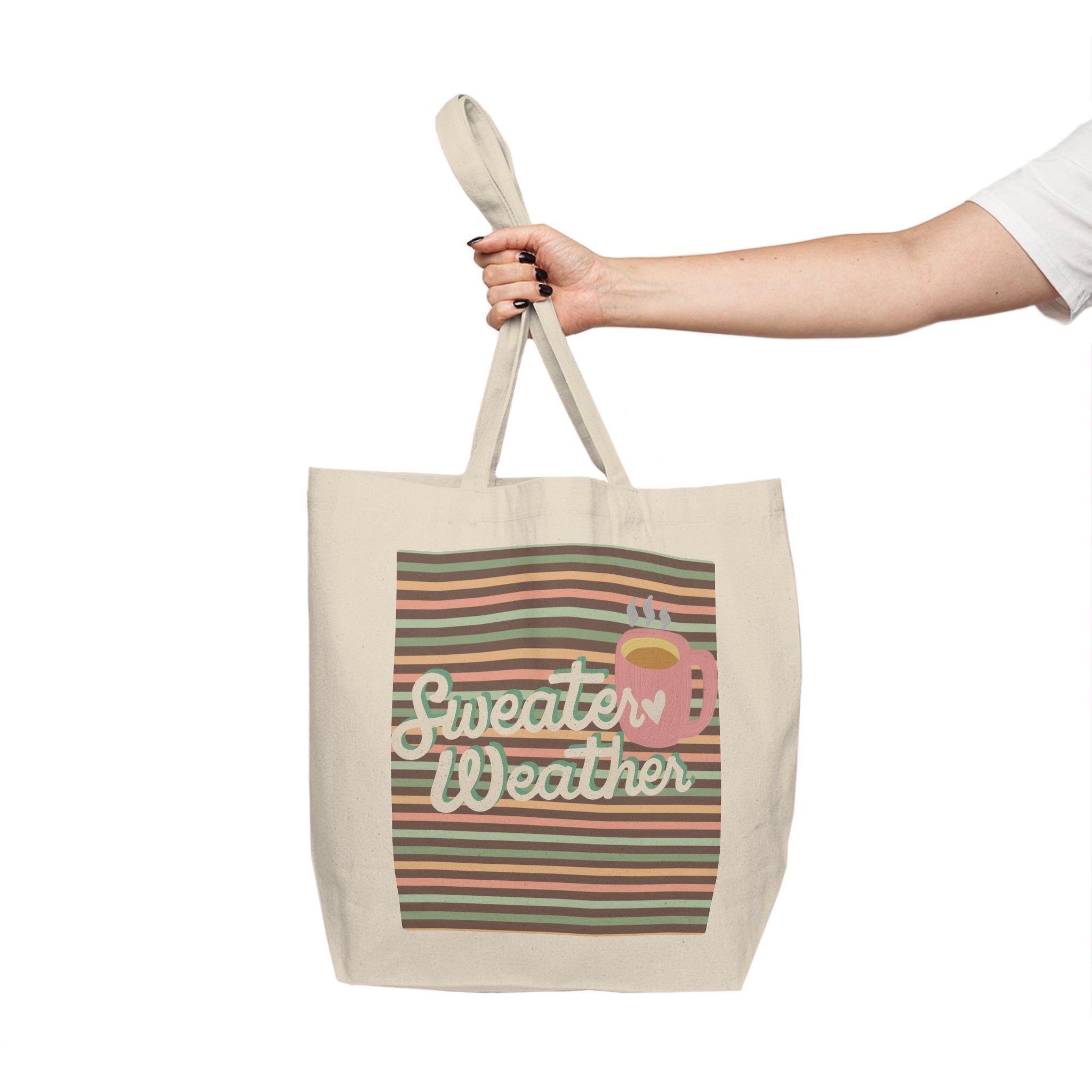 It's Sweater Weather - Canvas Shopping Tote - Spruced Roost