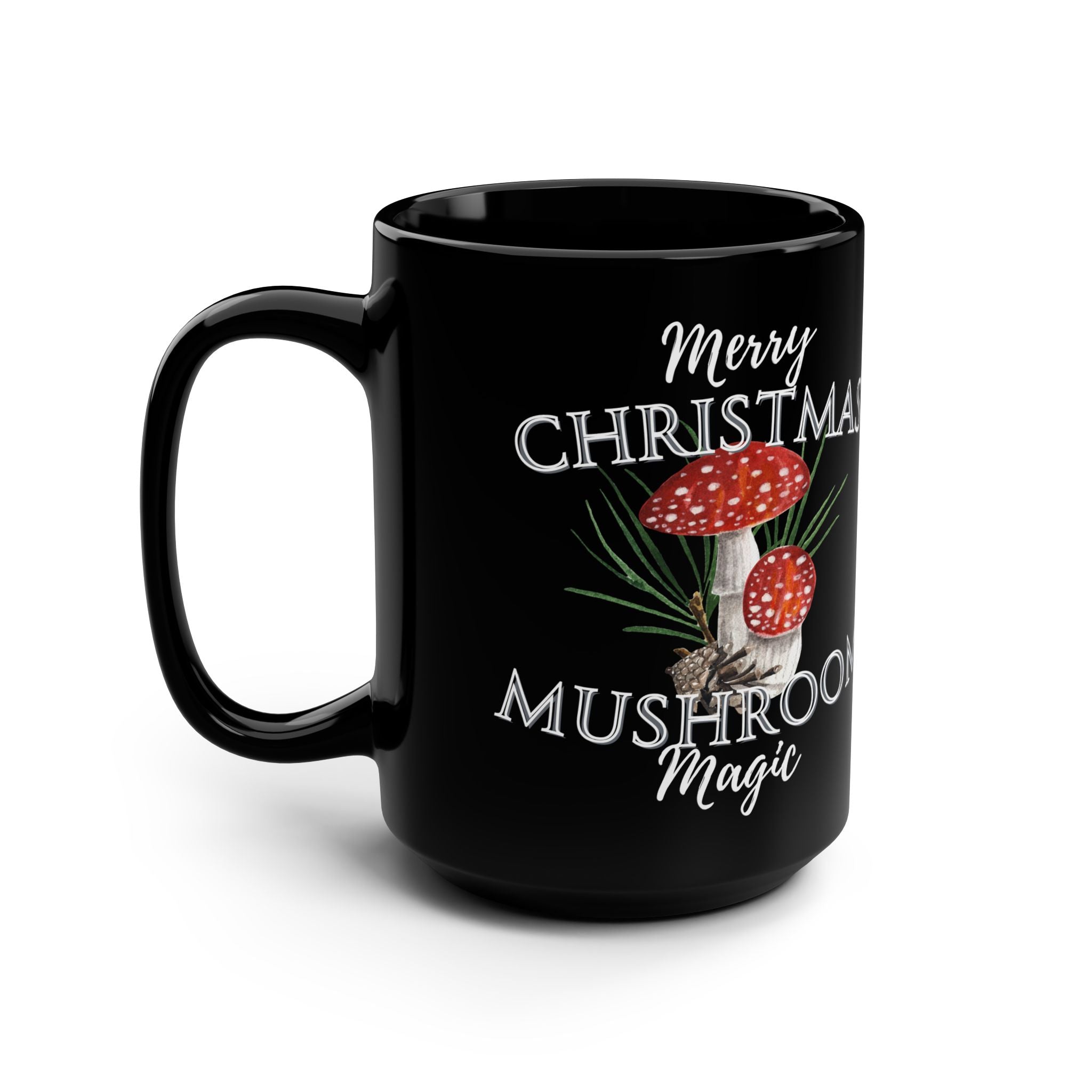 Merry Christmas Mushroom Magic Mug, 15oz