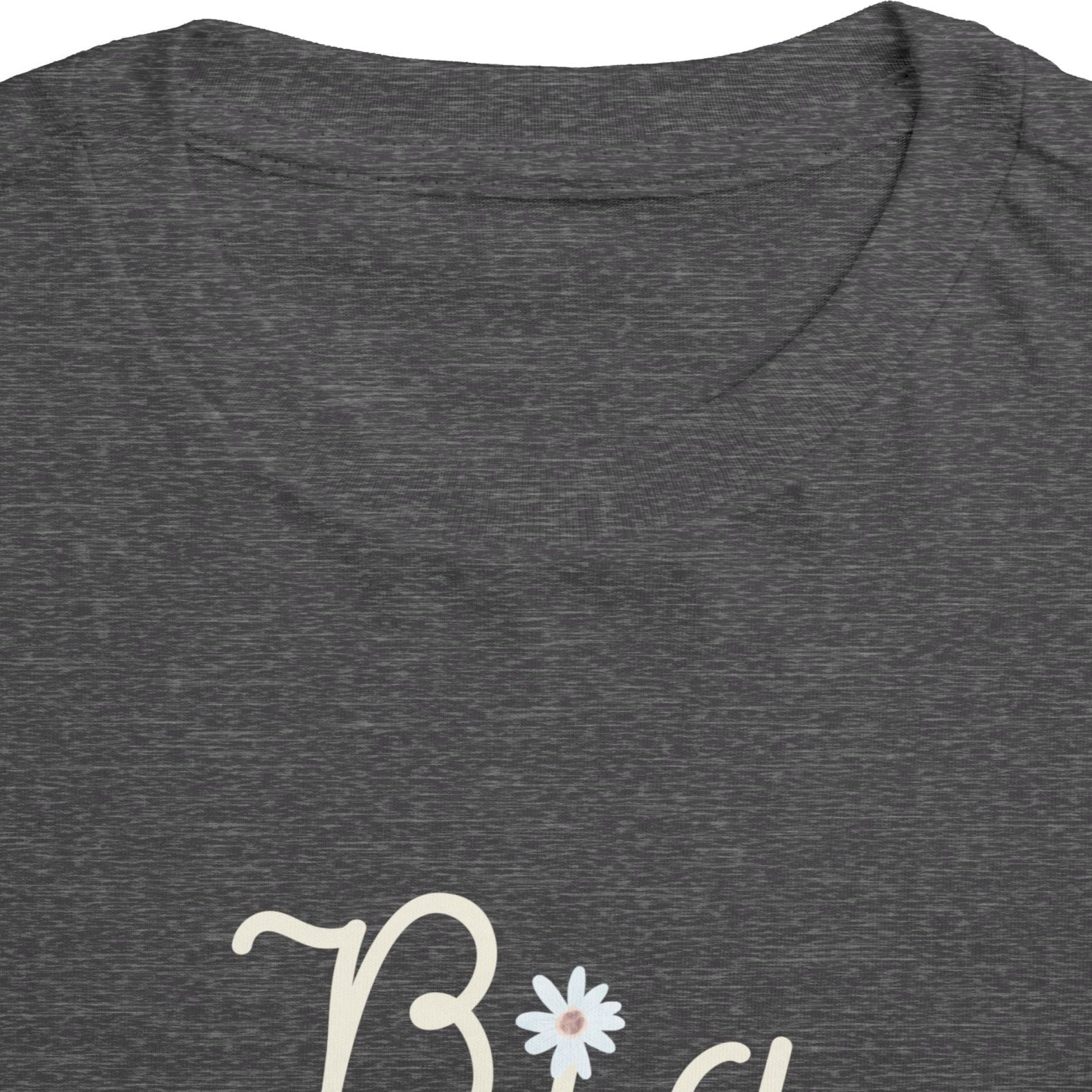 Big Sis Toddler Short Sleeve Tee - Cute Floral Design for Sibling Celebrations