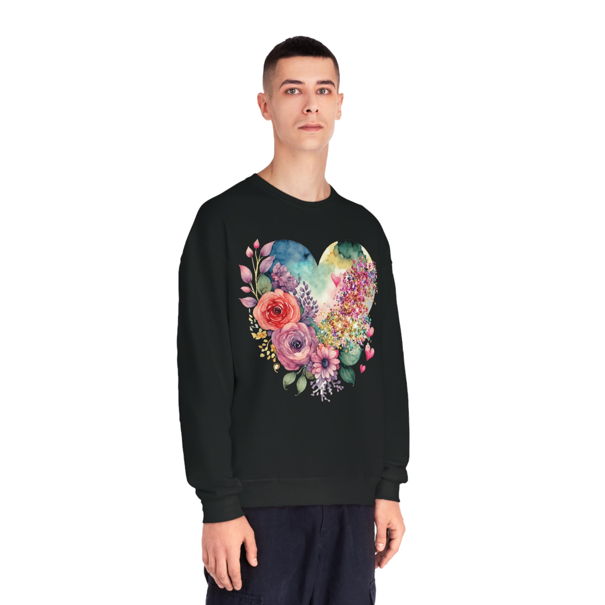 Floral Heart Unisex NuBlend® Crewneck Sweatshirt - Spruced Roost