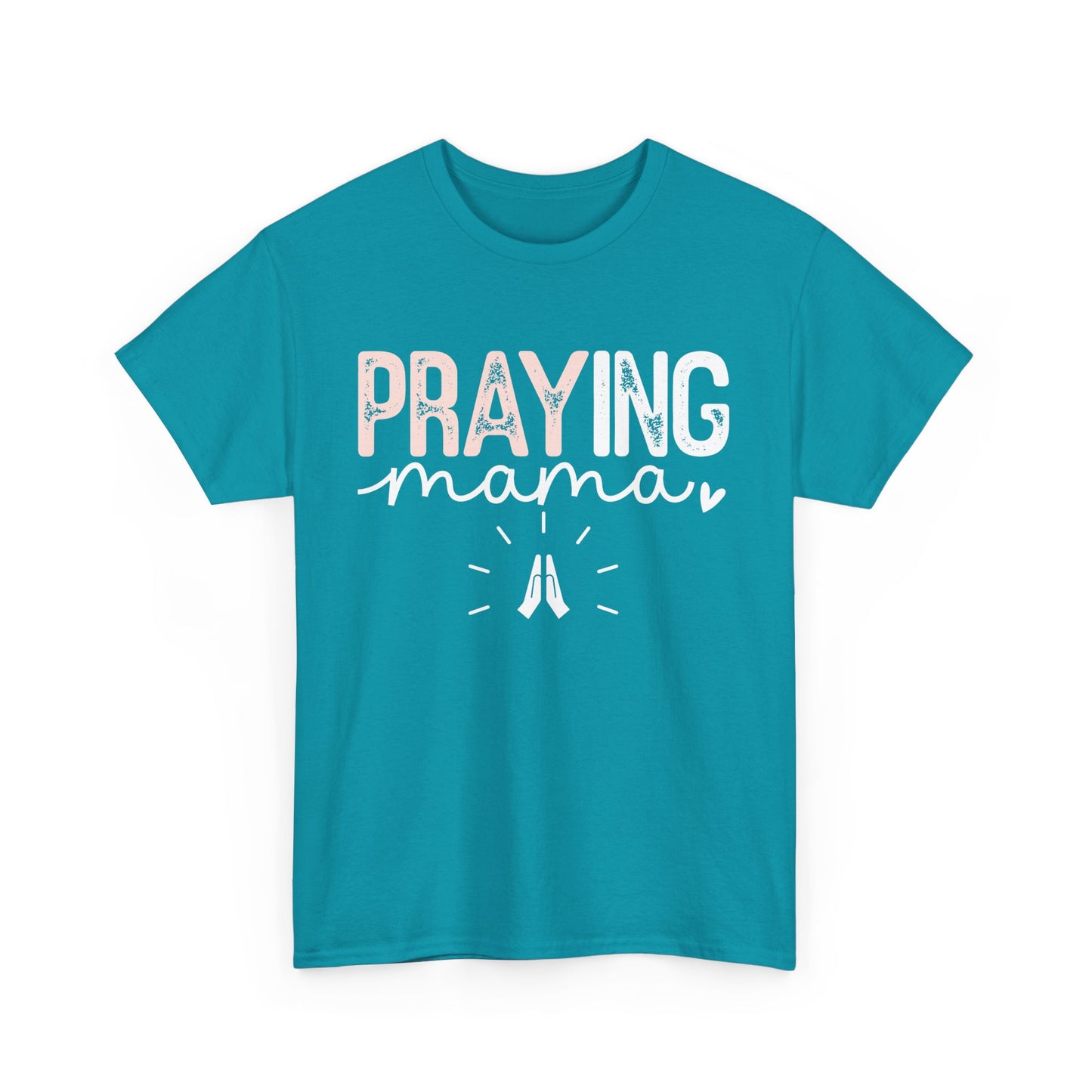 Praying Mama White Pink Unisex Heavy Cotton Tee