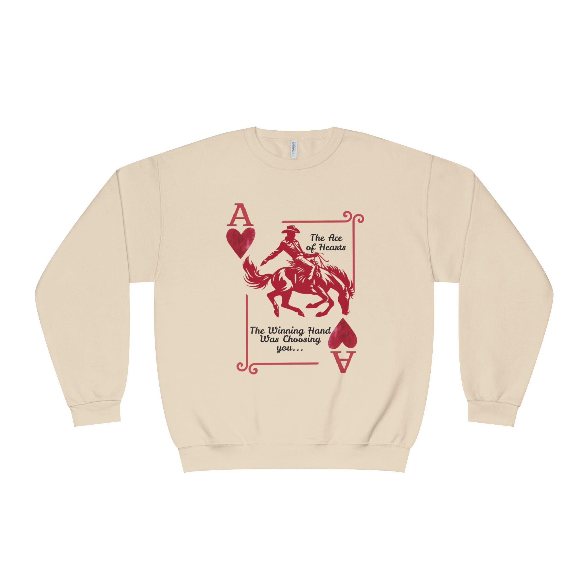 Ace of Hearts Western Crewneck Sweatshirt — S-3XL