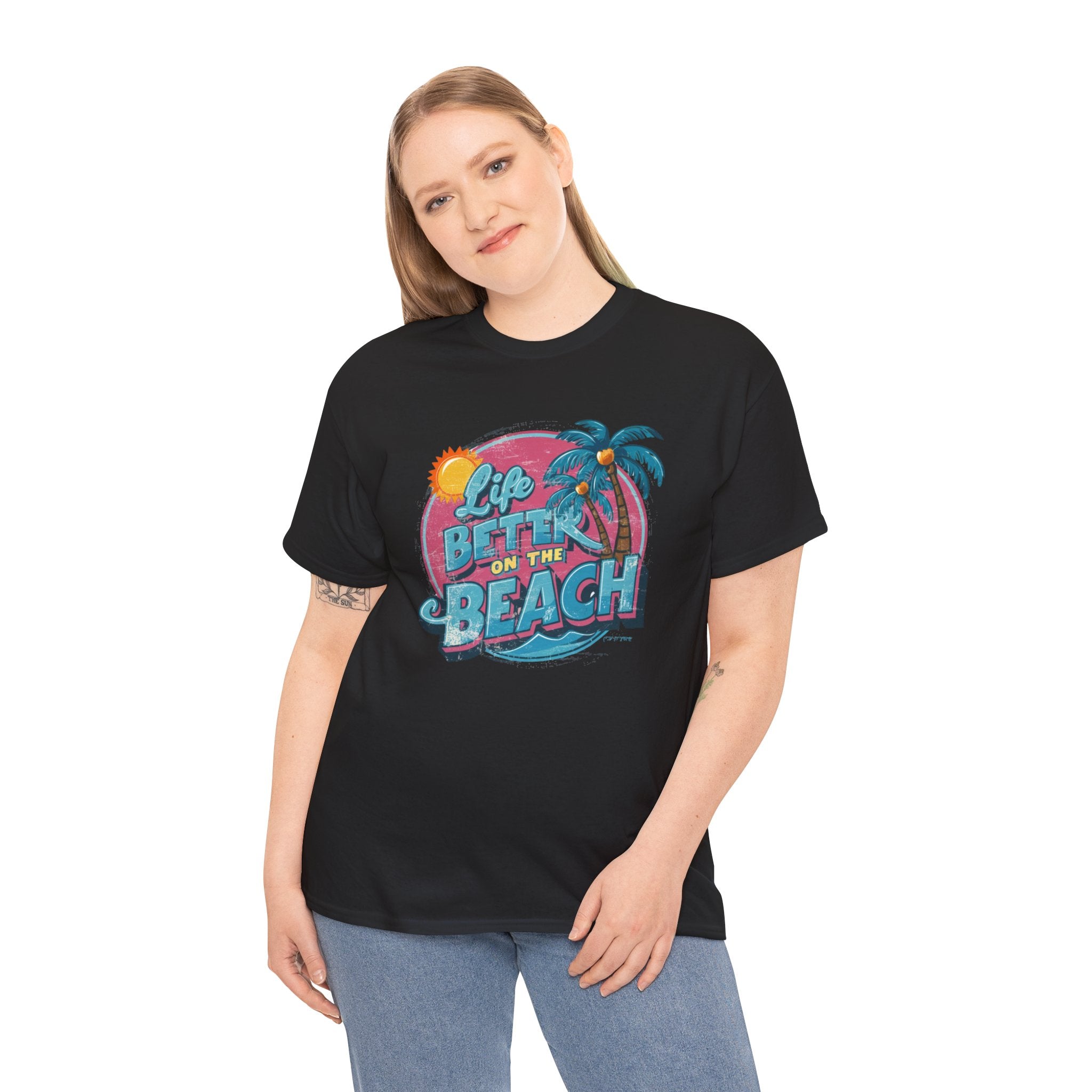 Life is Better at the Beach - Unisex Heavy Cotton Tee - Spruced Roost