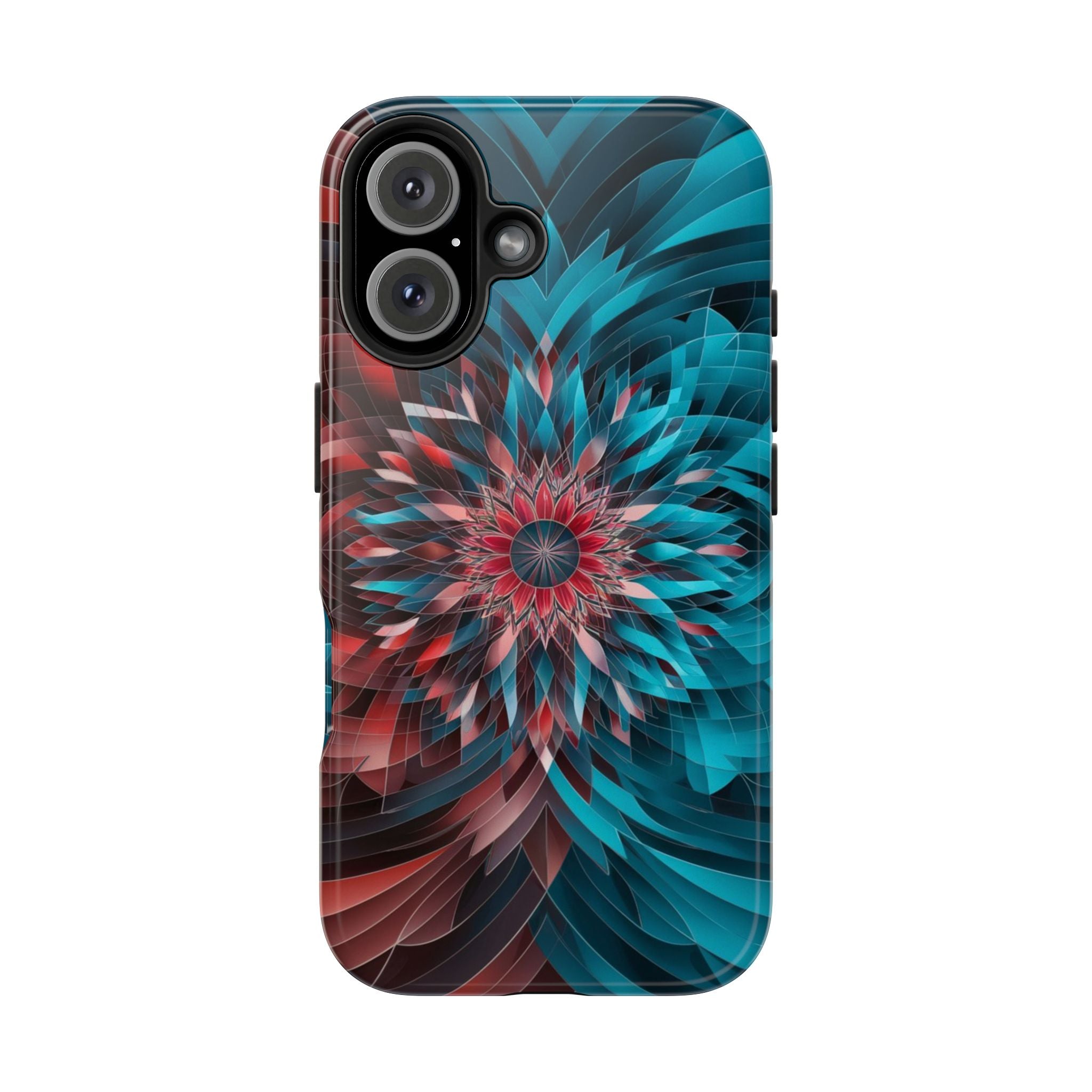 Mandala Maroon and Blue - Tough Case for iPhone 14, 15, 16 - Spruced Roost