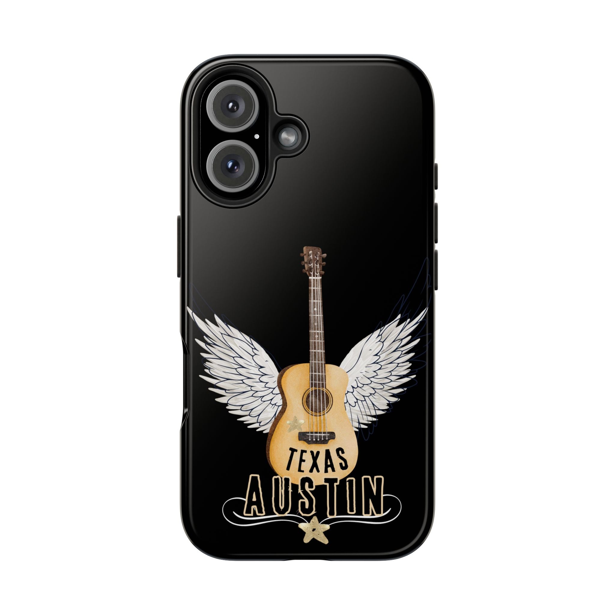 Austin, Texas Wings Guitar Tough Phone Case – iPhone 14, 15, 16