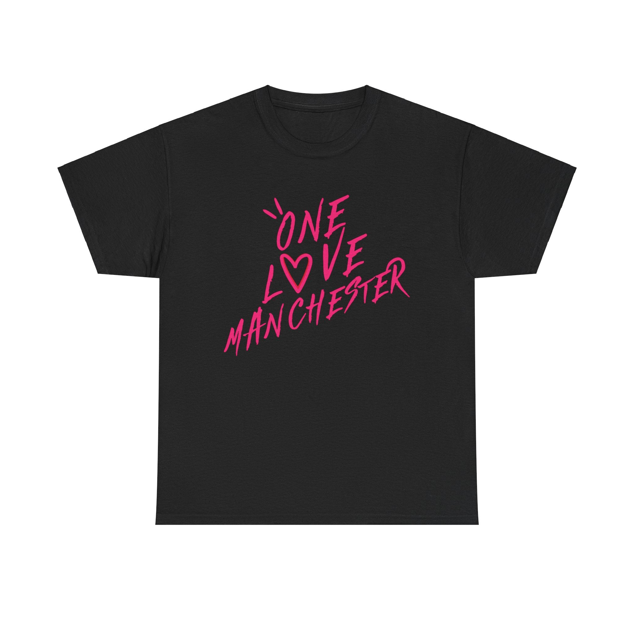 One Love Manchester Hot Pink - Unisex Heavy Cotton Tee - Spruced Roost