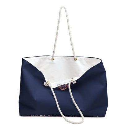 Navy Blue Up-Hearted Weekender Bag