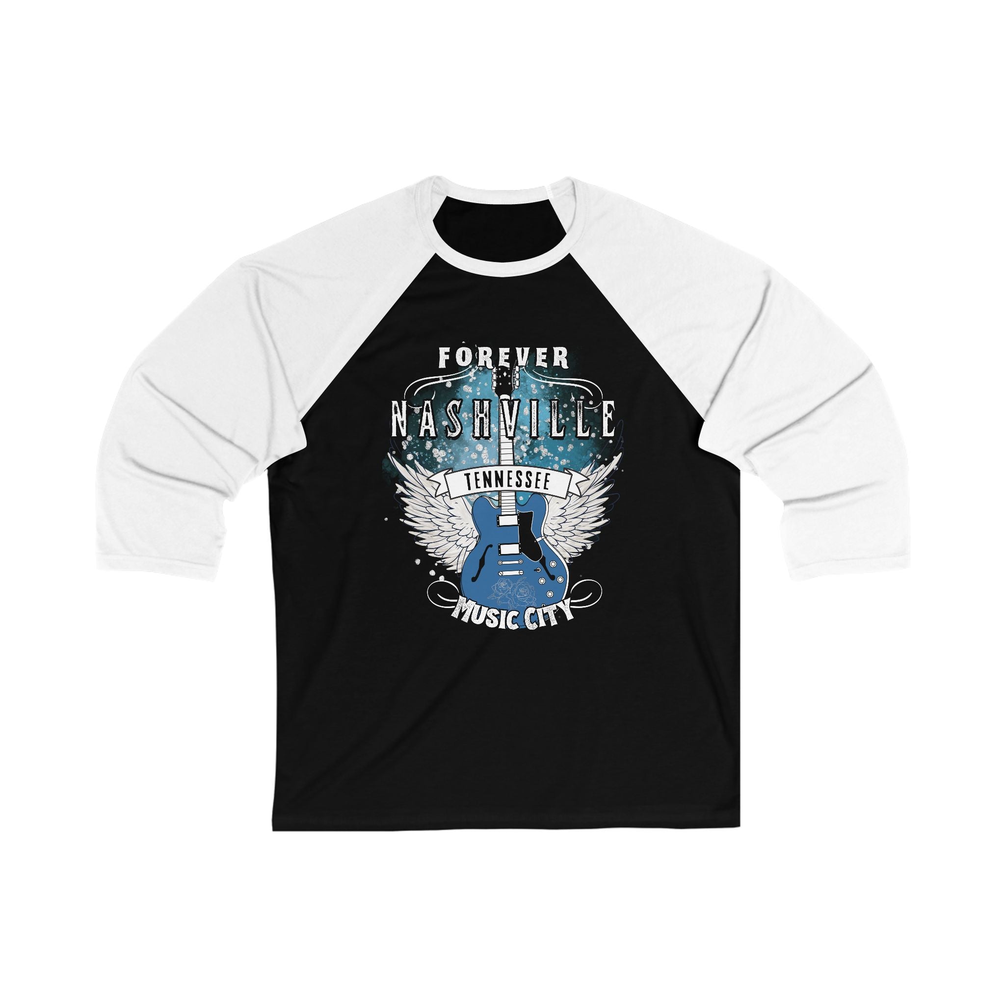 Nashville Forever Unisex 3\4 Sleeve Baseball Tee