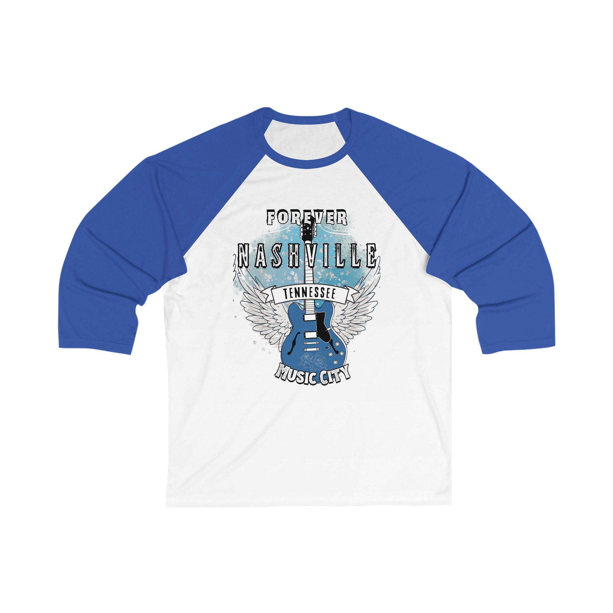 Nashville Forever Unisex 3\4 Sleeve Baseball Tee