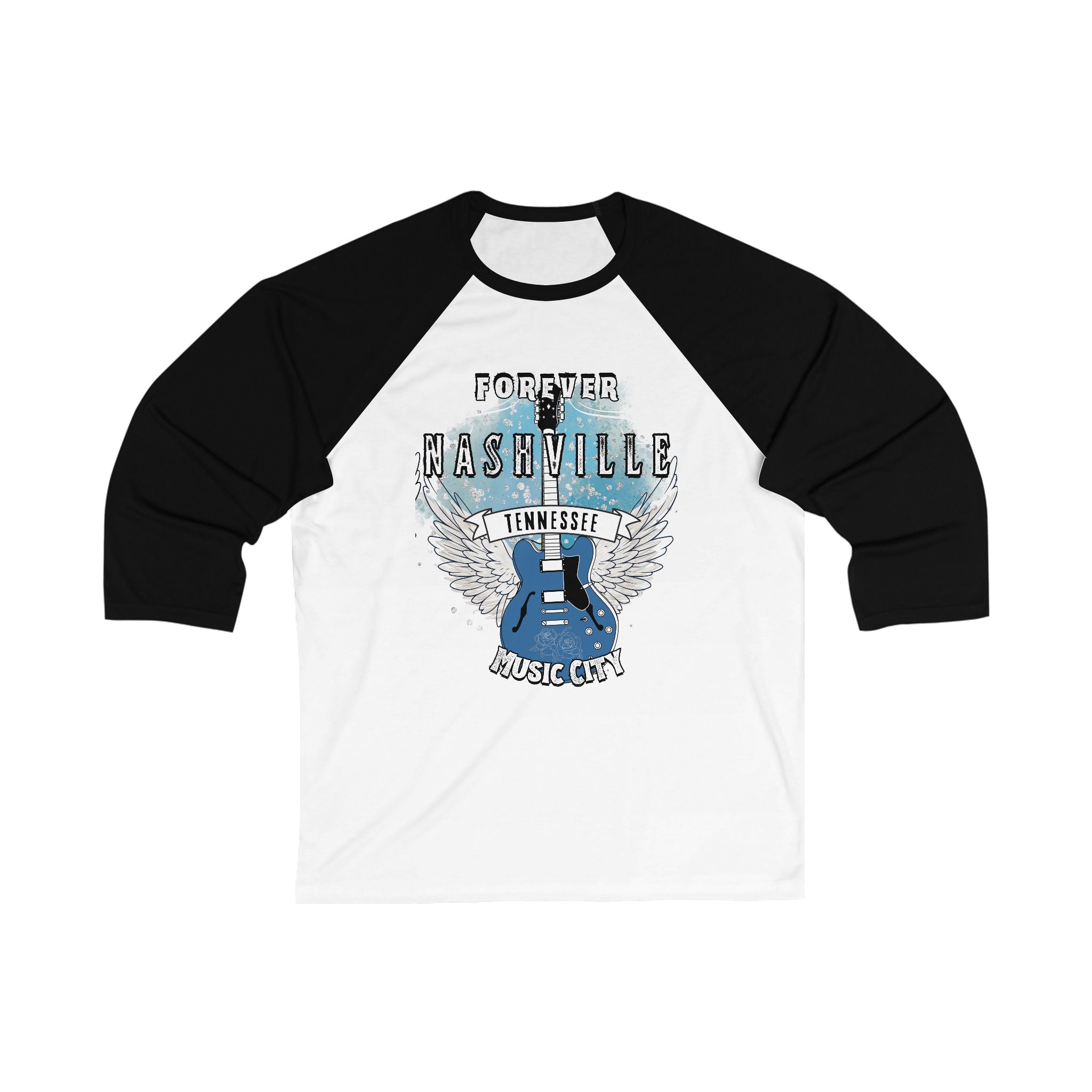 Nashville Forever Unisex 3\4 Sleeve Baseball Tee