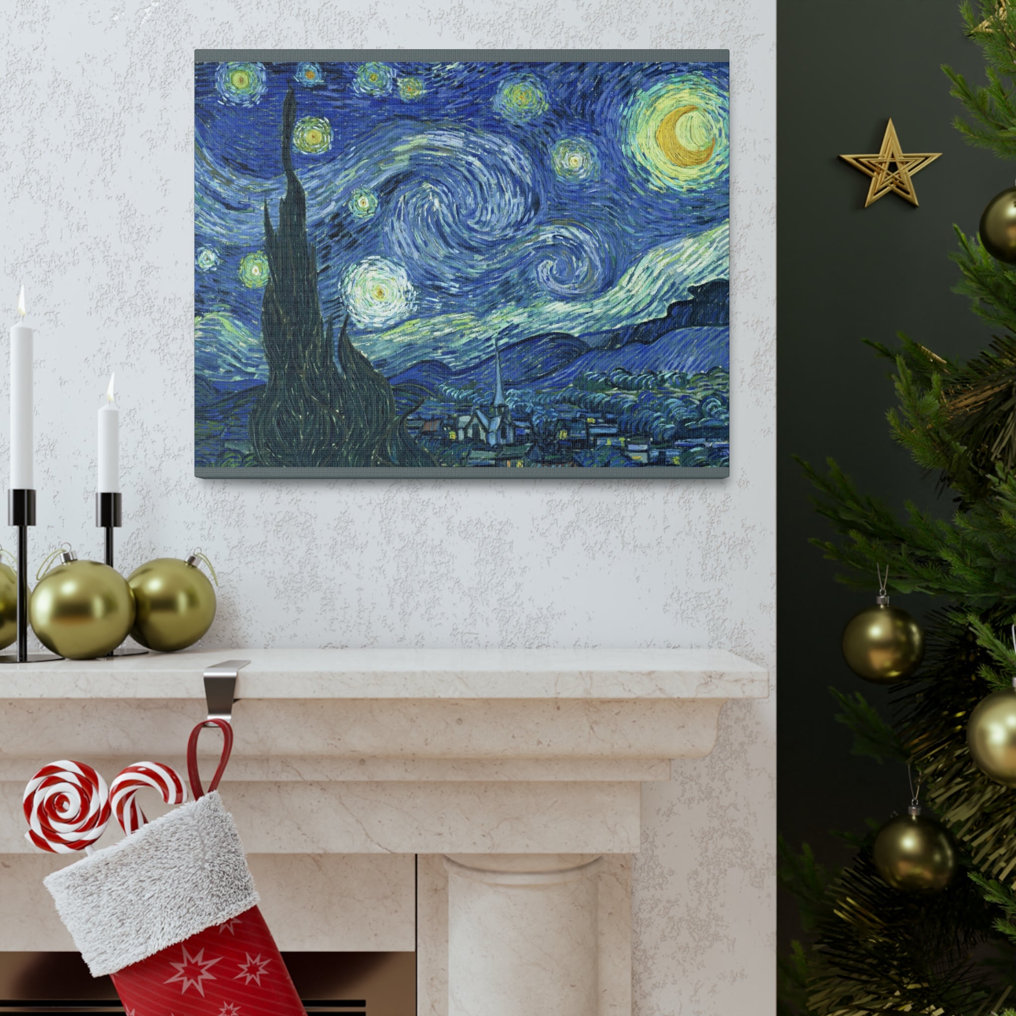 The Starry Night - Vincent Van Gogh - Canvas Gallery Wraps - Spruced Roost