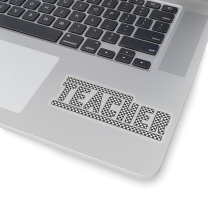 Teacher Checked Black and White Kiss-Cut Stickers