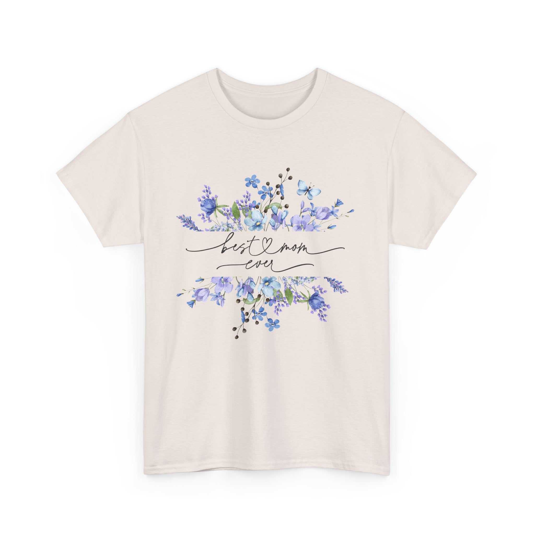 Blue floral Mama Colorful Unisex Heavy Cotton Tee